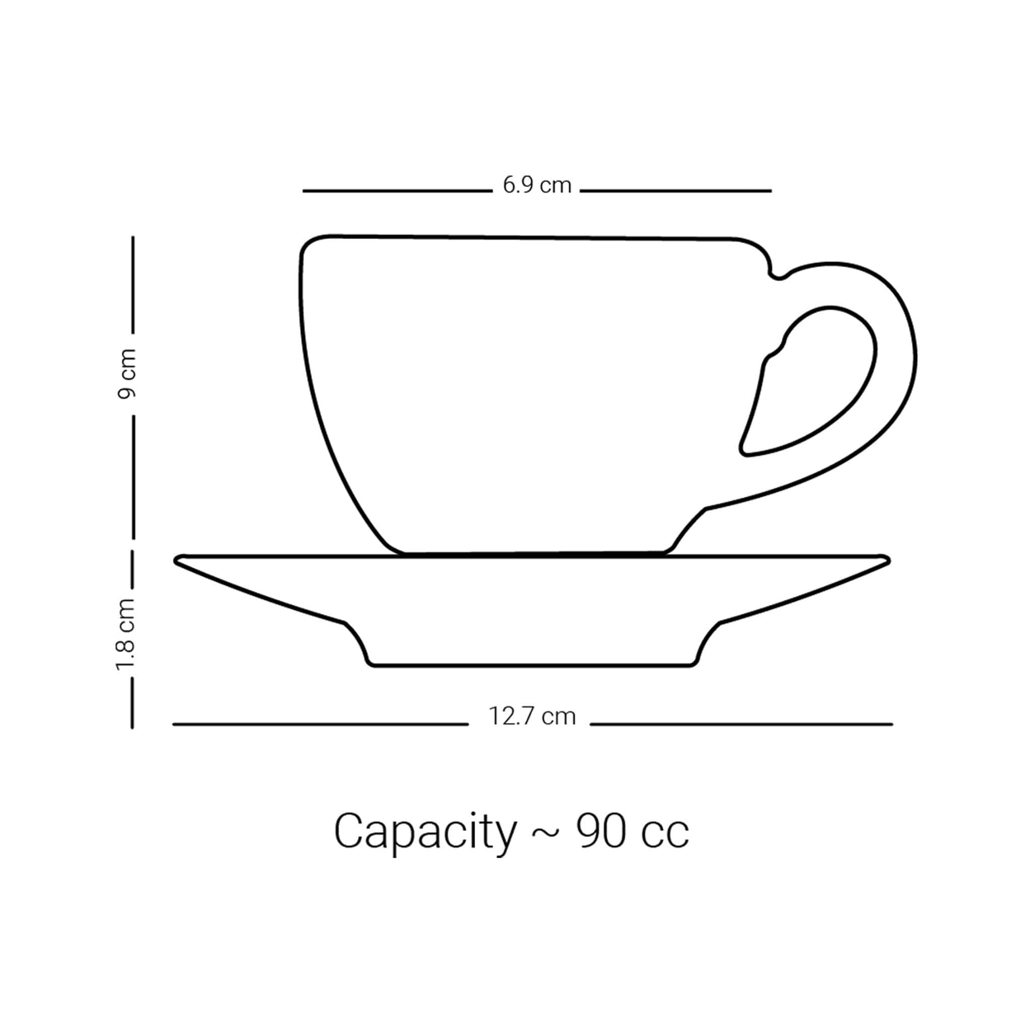 Dimlaj Melange Coffee Cups & Saucers 6Pc Gold & Brown