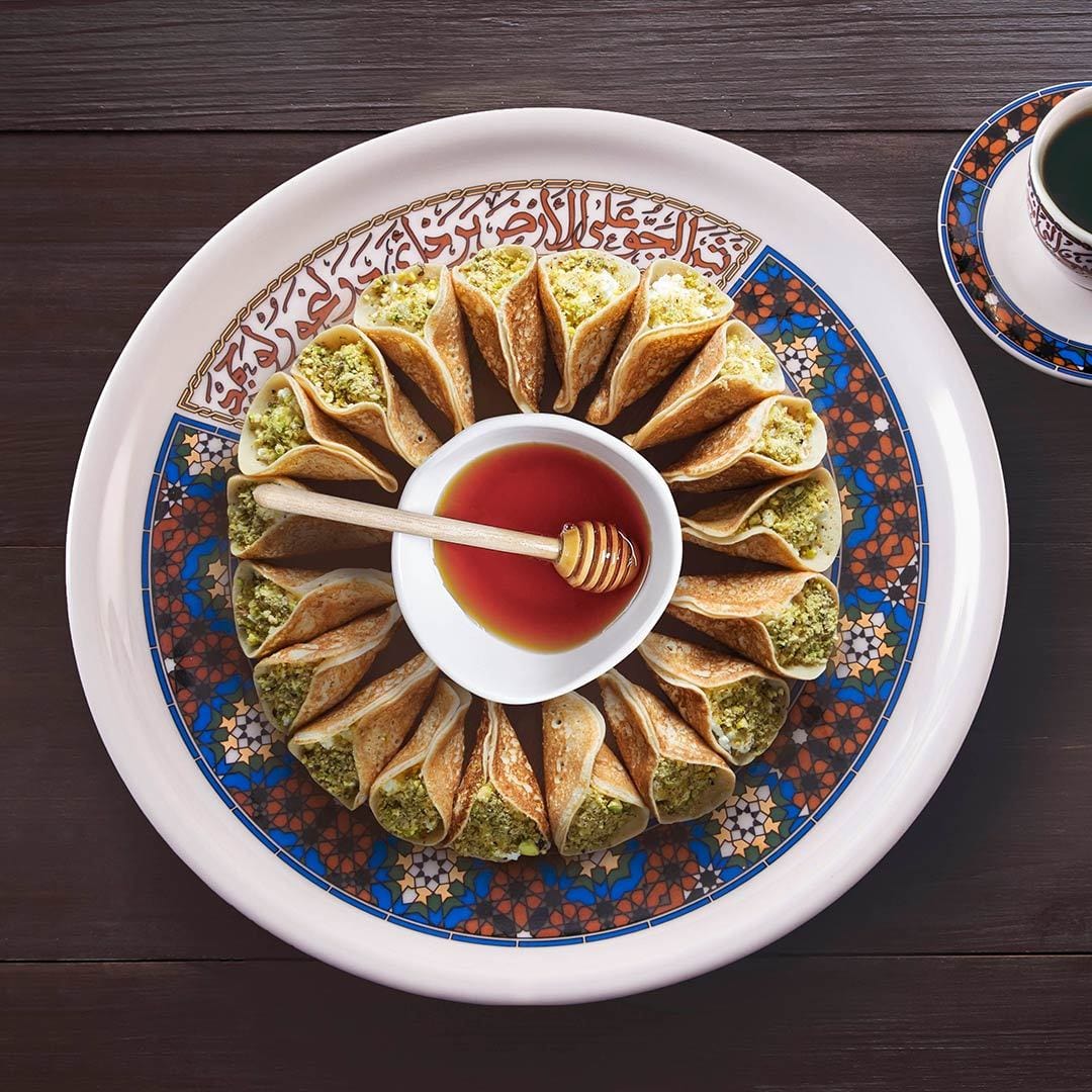 Dimlaj Melange Charger Plate Large Gold & Brown