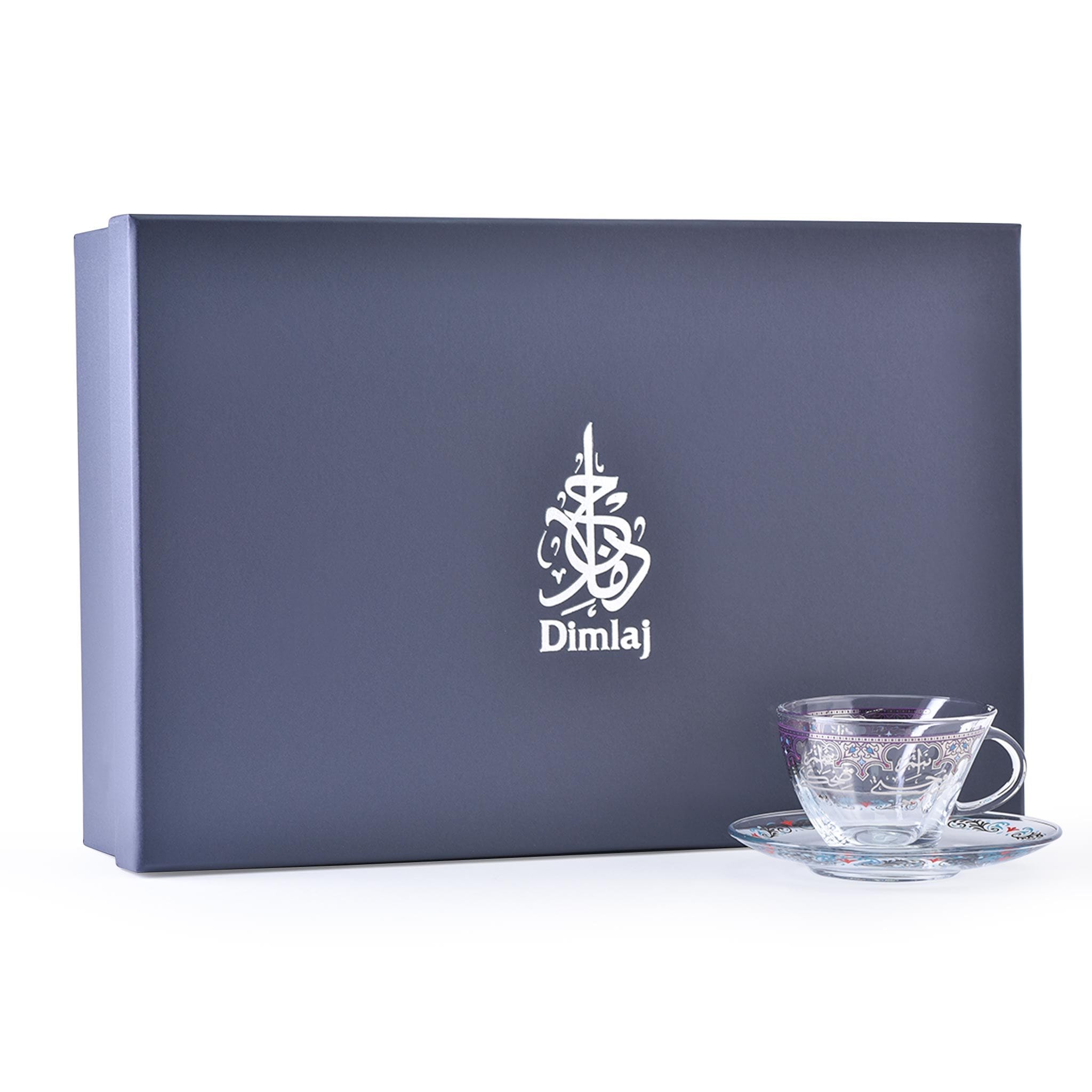 Dimlaj Suroor Tea Cups & Saucers 6Pc Platinum