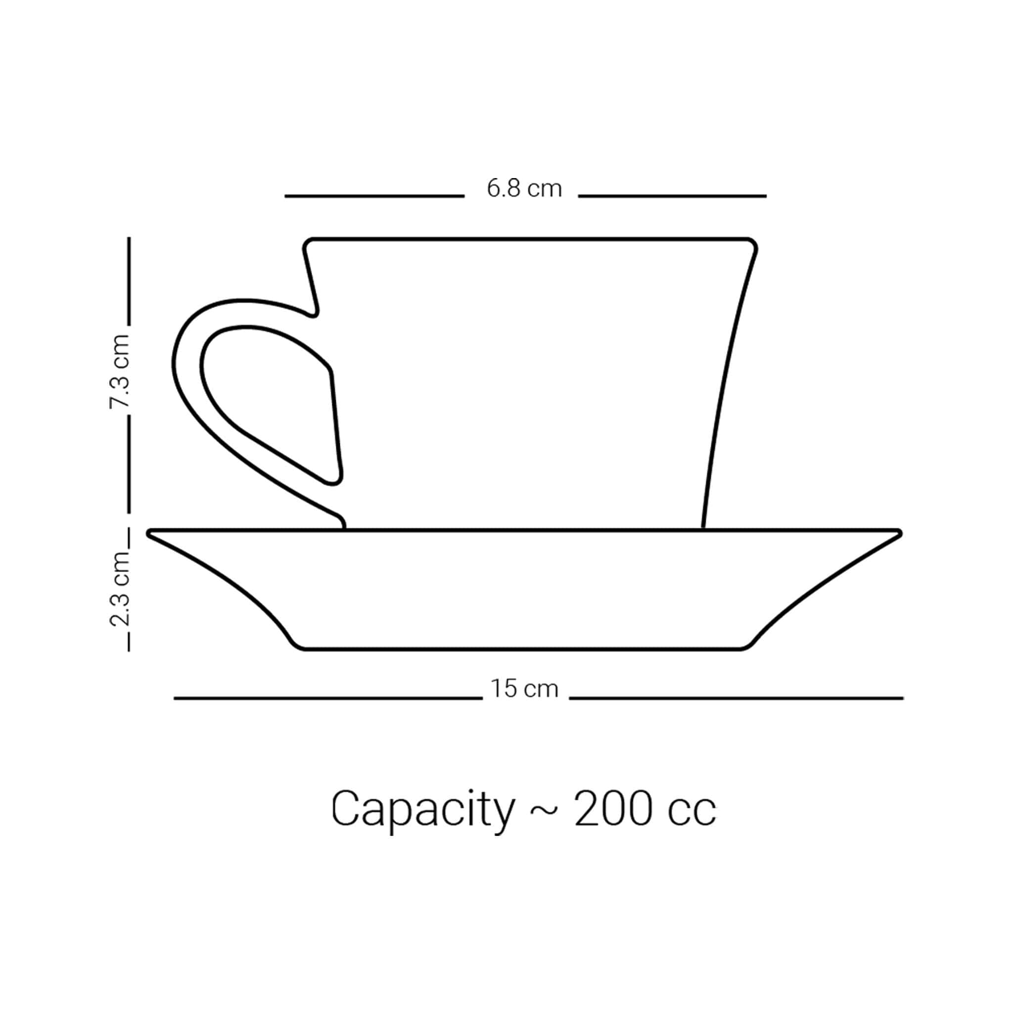Dimlaj Kareem Tea Cups & Saucers 6Pc Gold