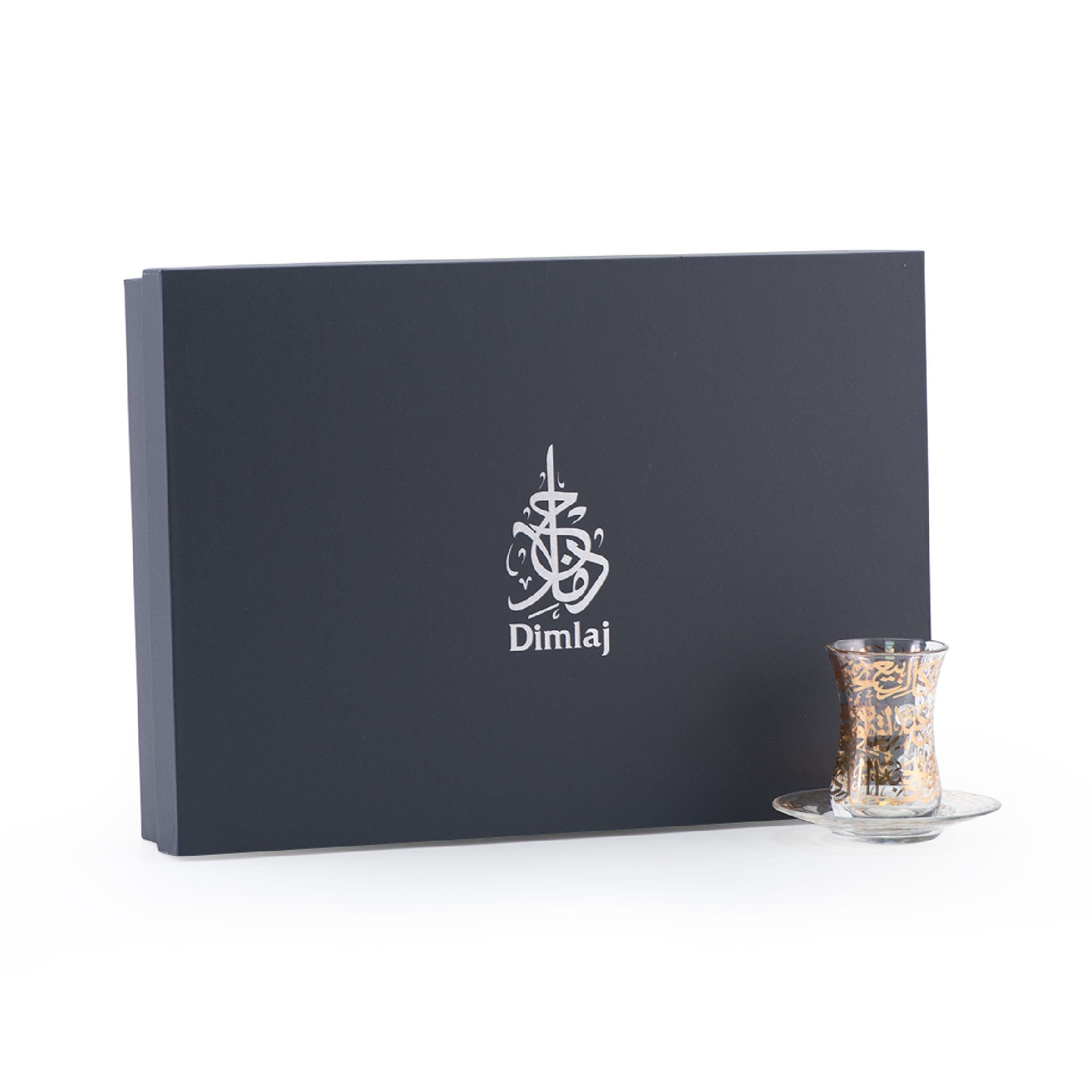 Dimlaj Kareem Tea Istikanas & Saucers 6Pc Gold