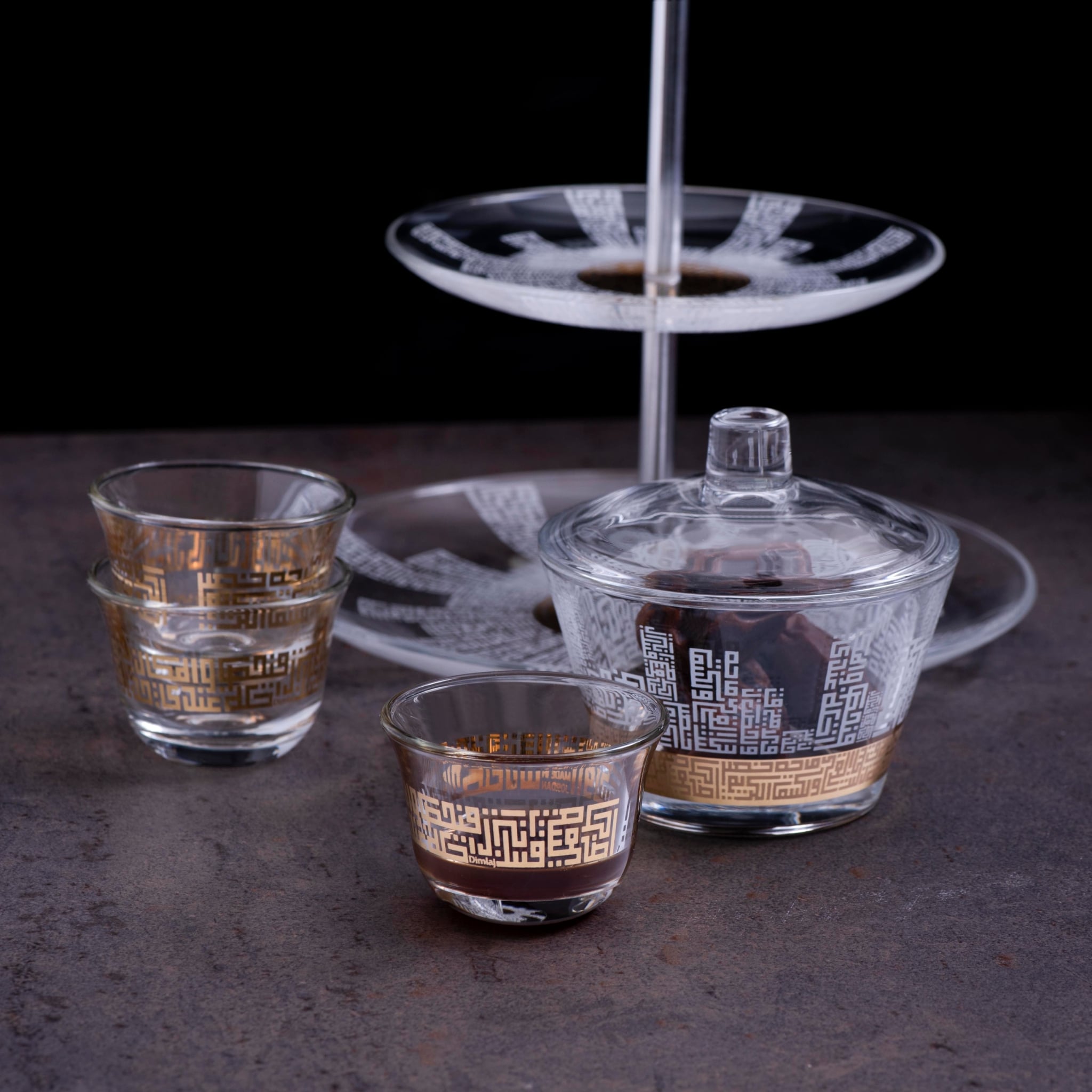 Dimlaj Abraj Cawa Cups 6Pc Gold