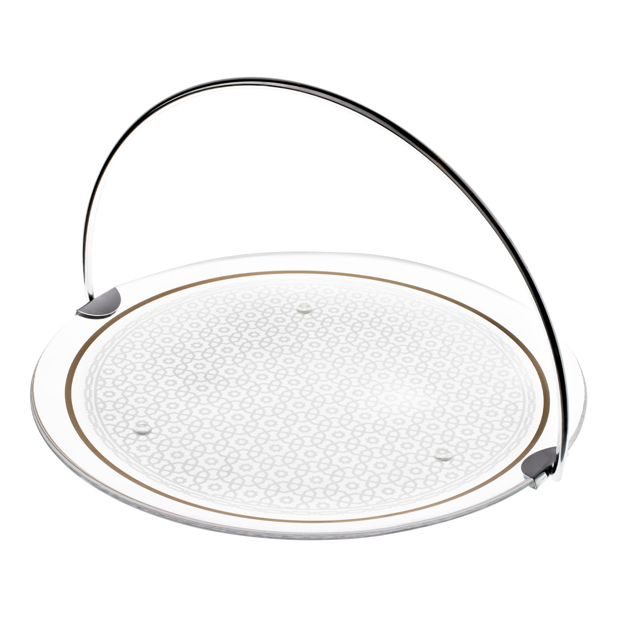 Dimlaj Ivory Large Serving Tray with Handle (Gold)