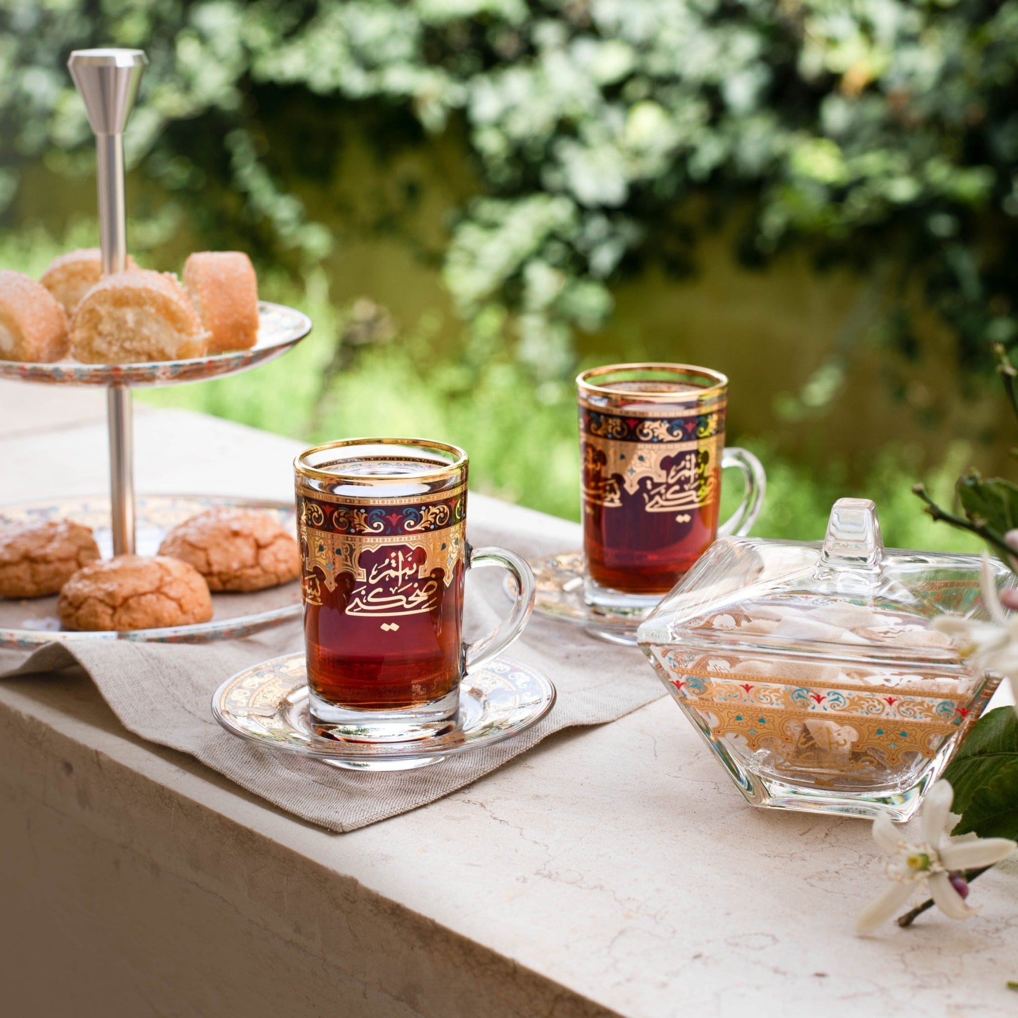 Dimlaj Suroor Tea Cups & Saucers 6Pc Gold