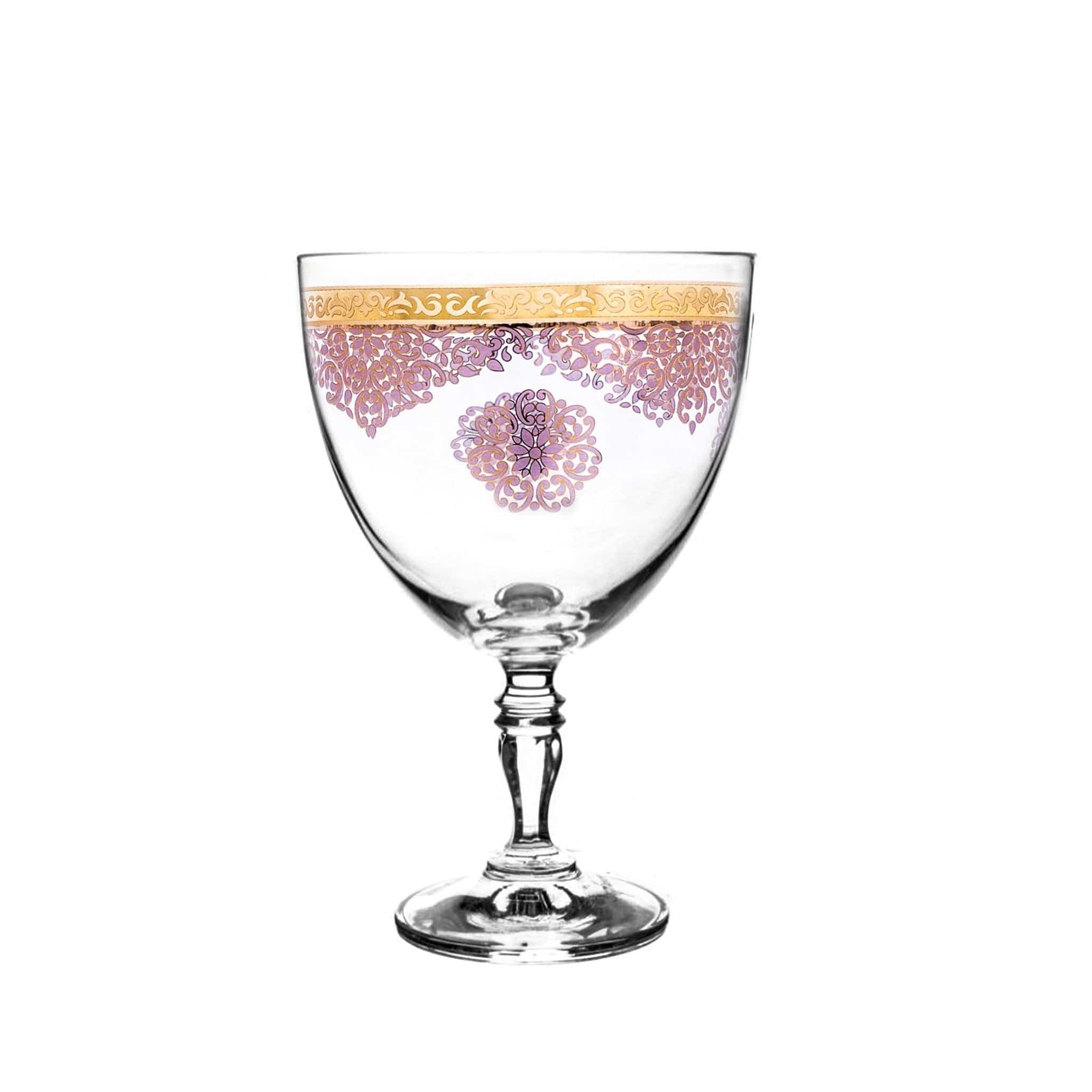 Dimlaj Selena Flute Stems 6Pc Gold & Pink