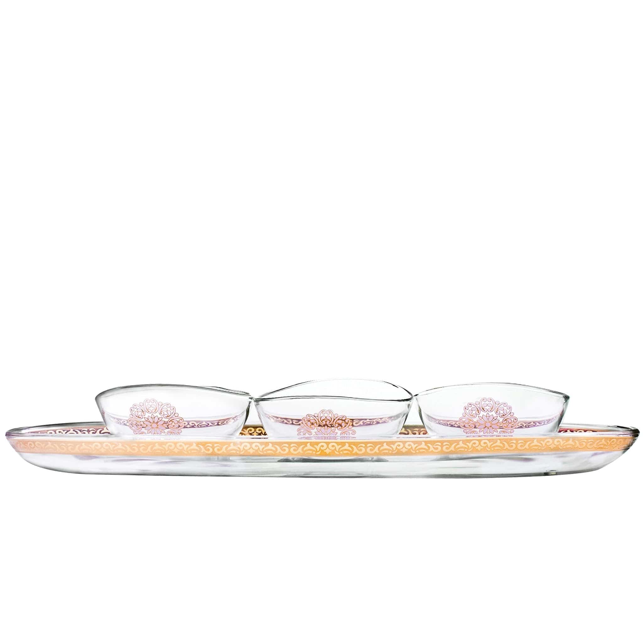 Dimlaj Selena Serving Bowls 4Pc Gold & Pink