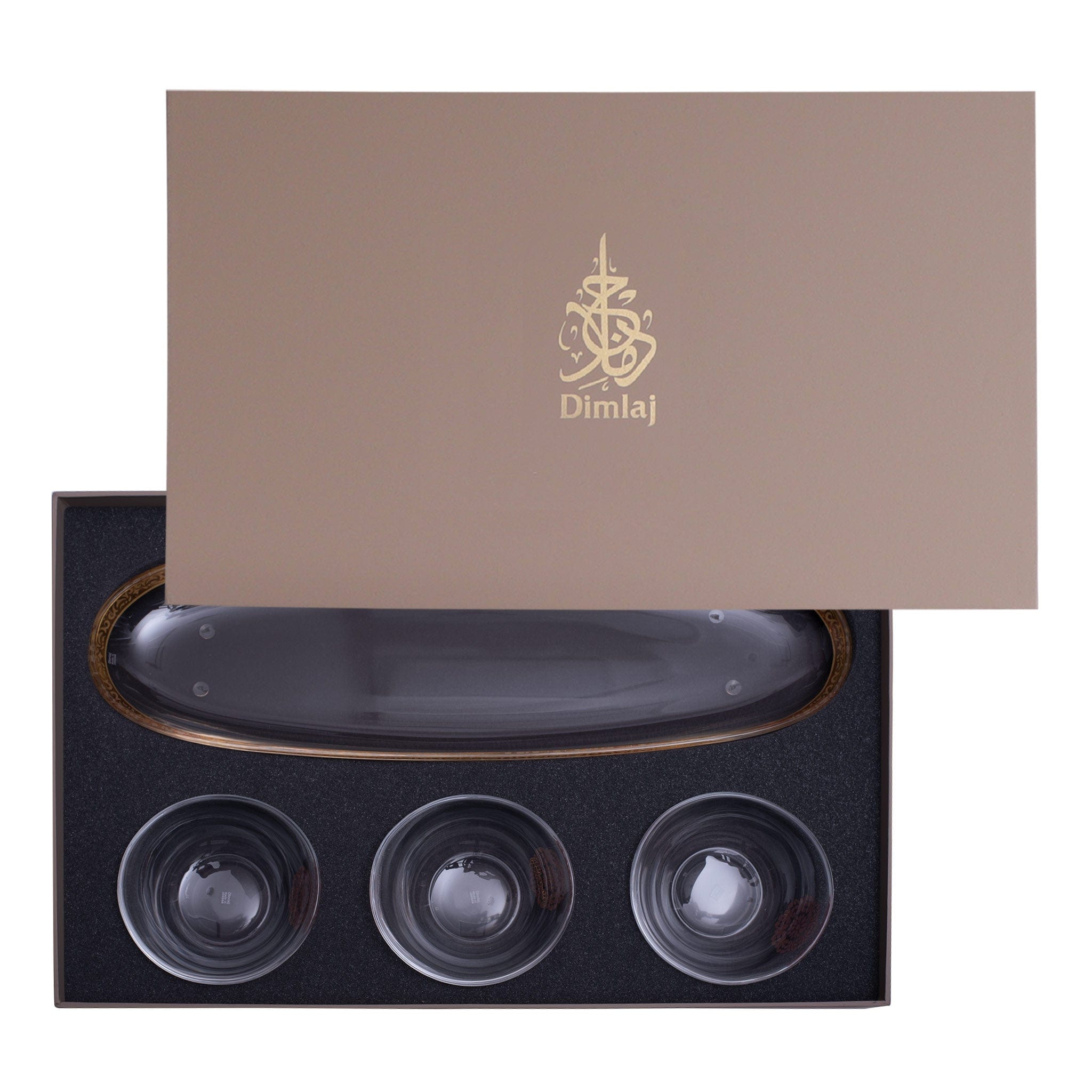 Dimlaj Selena Serving Bowls 4Pc Gold & Pink