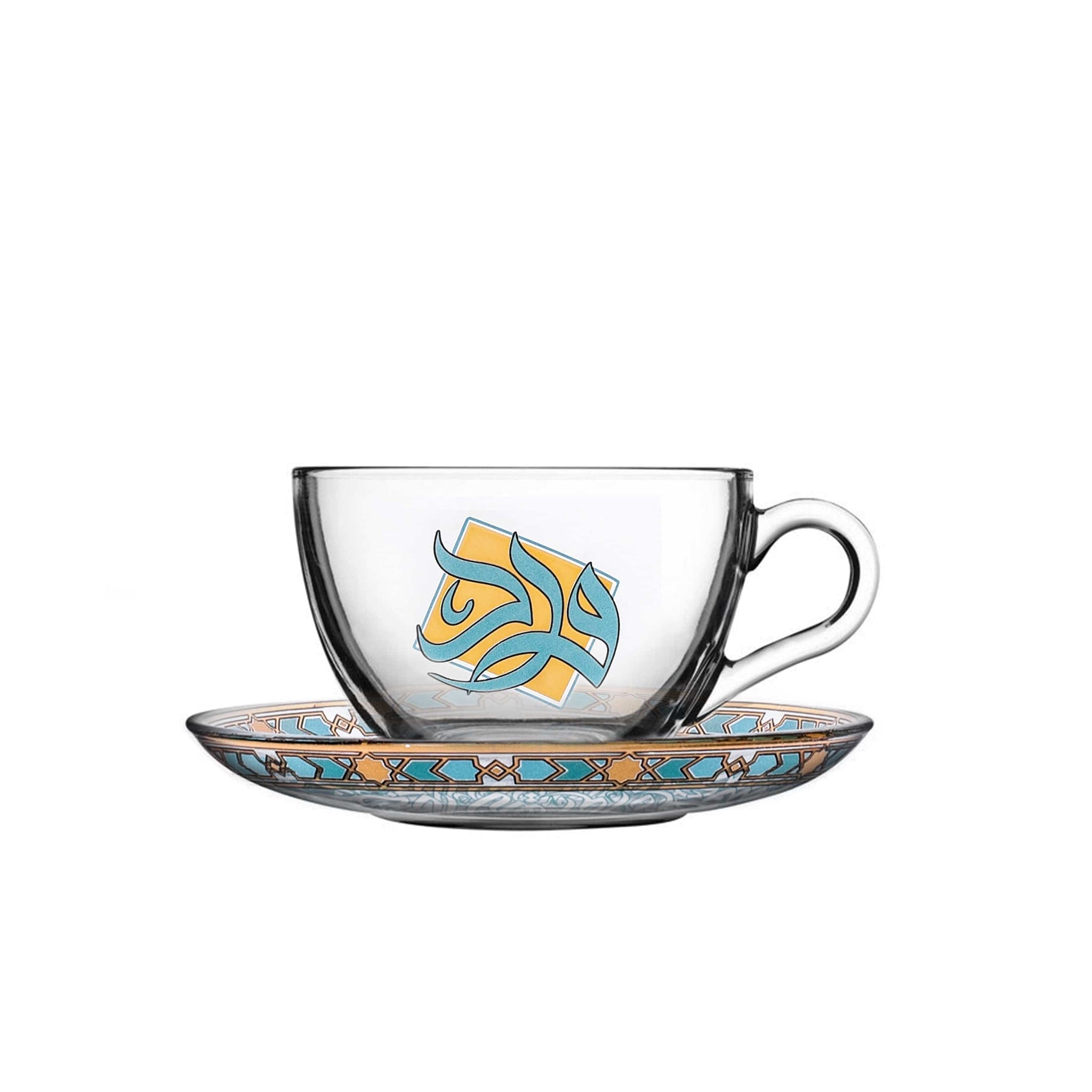 Dimlaj Wurood Espresso Set 6Pc Gold & Green