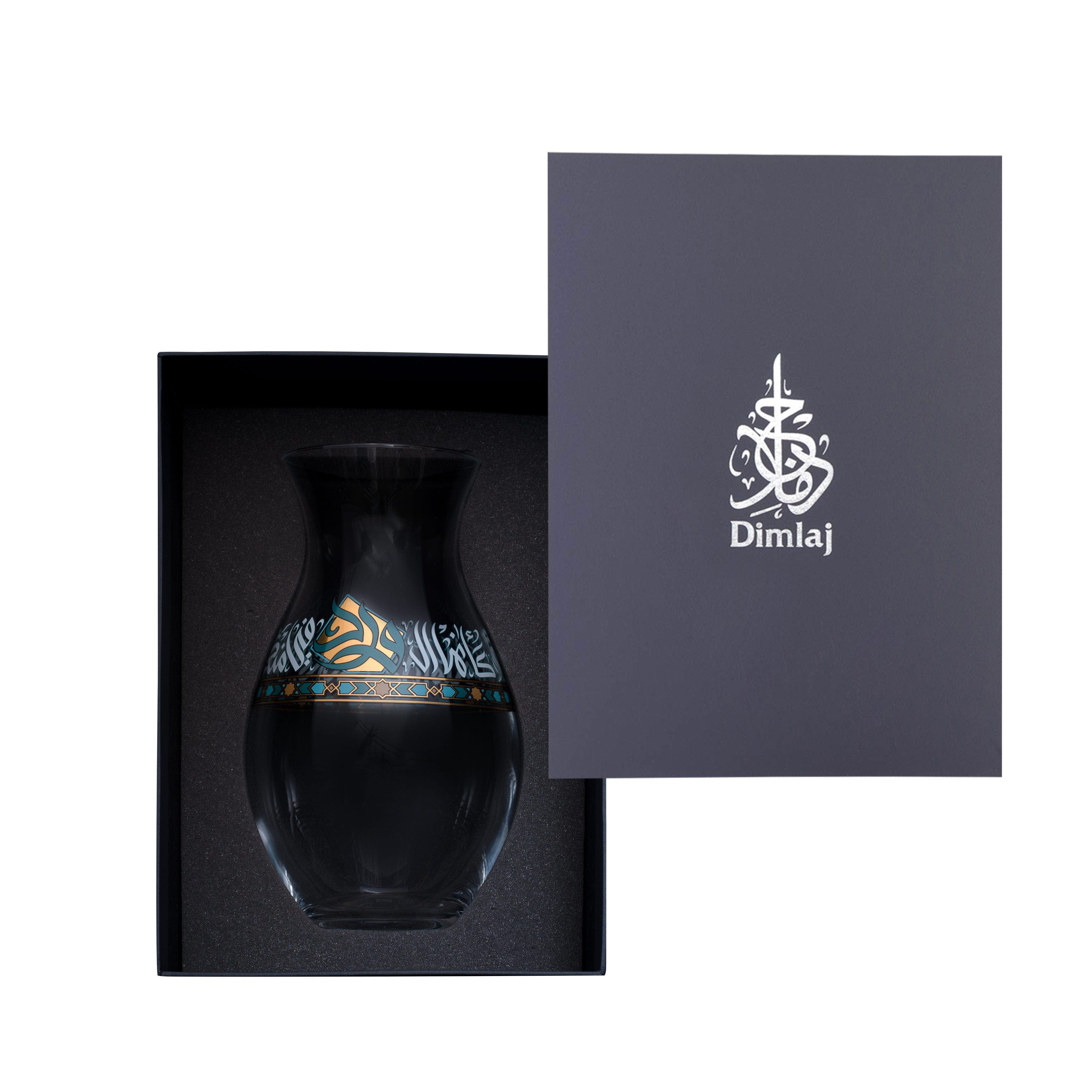 Dimlaj Wurood Vase Crystal Gold & Green