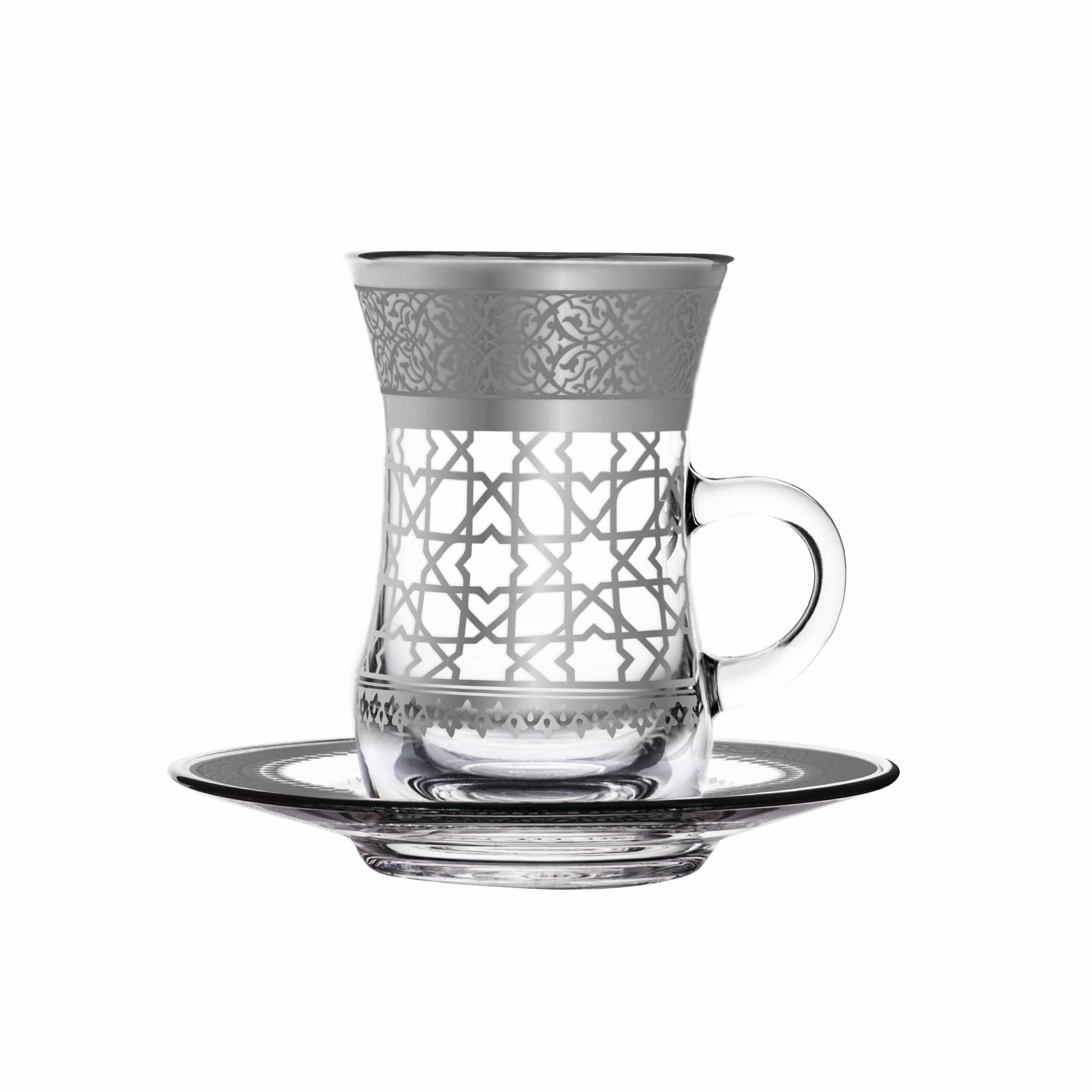 Dimlaj Cordoba Tea Cups 6Pc Platinum