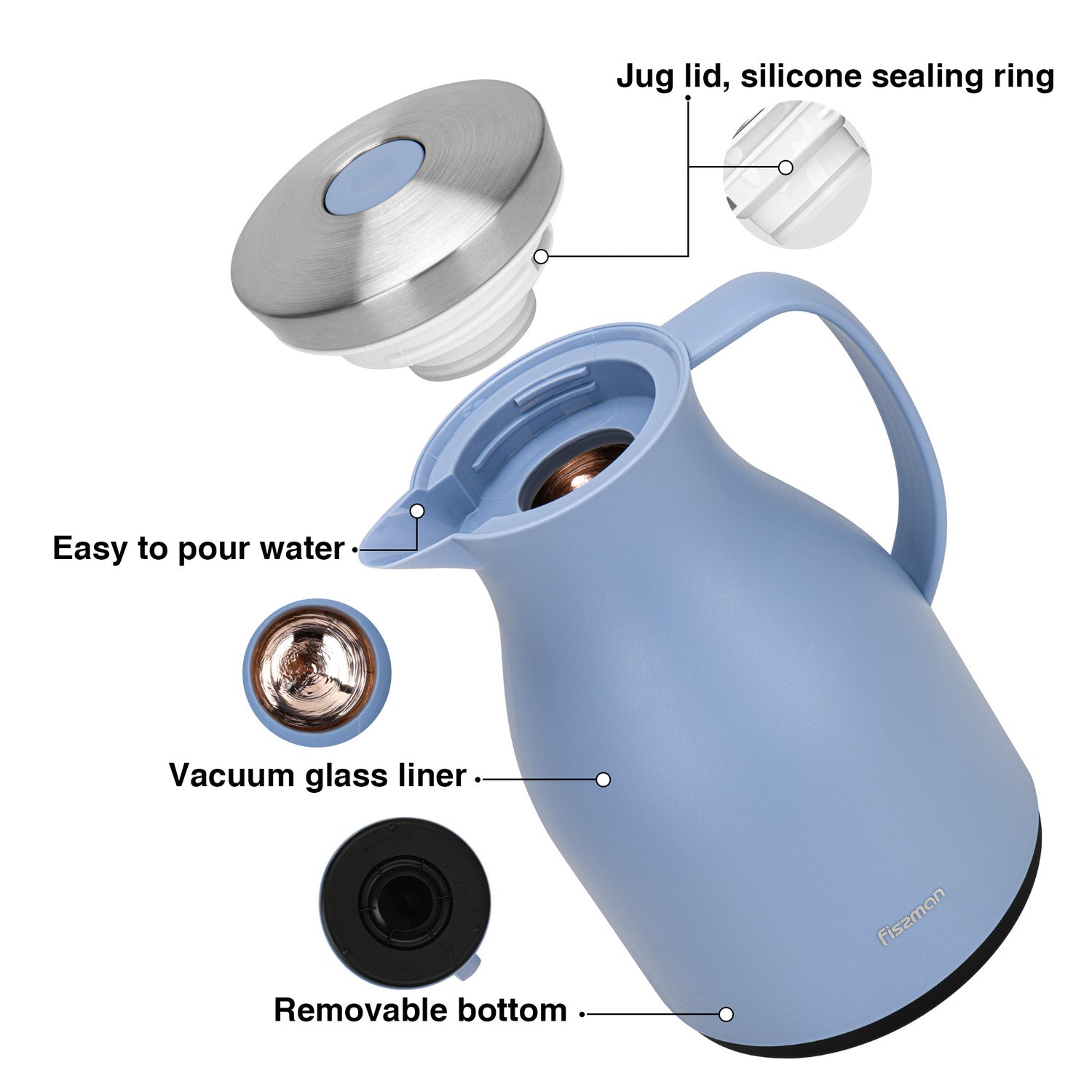 Fissman Vacuum Flask Violet 1000ml