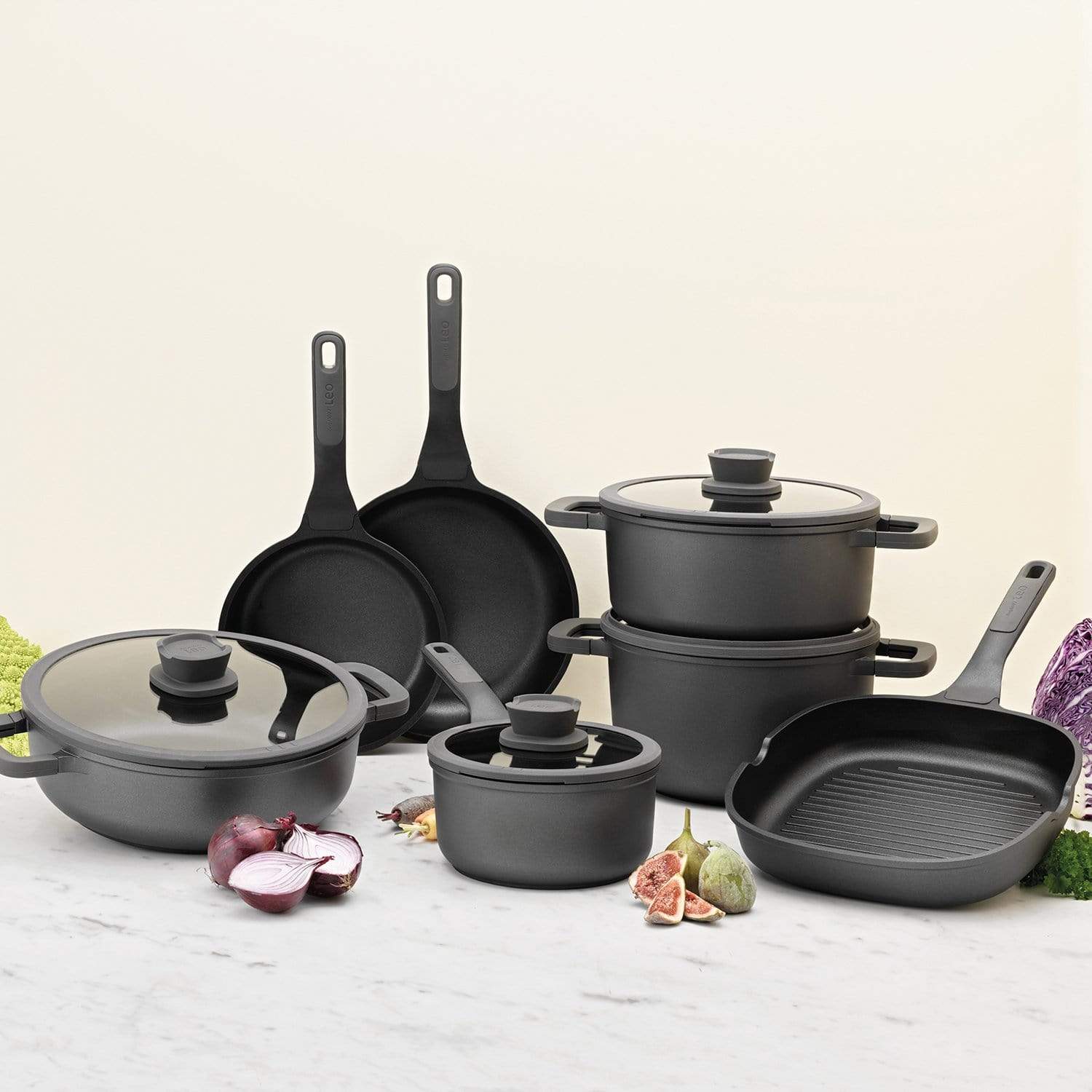 BERGHOFF LEO CAST ALUMINUM 11PC COOKWARE SET - GREY - 8500853
