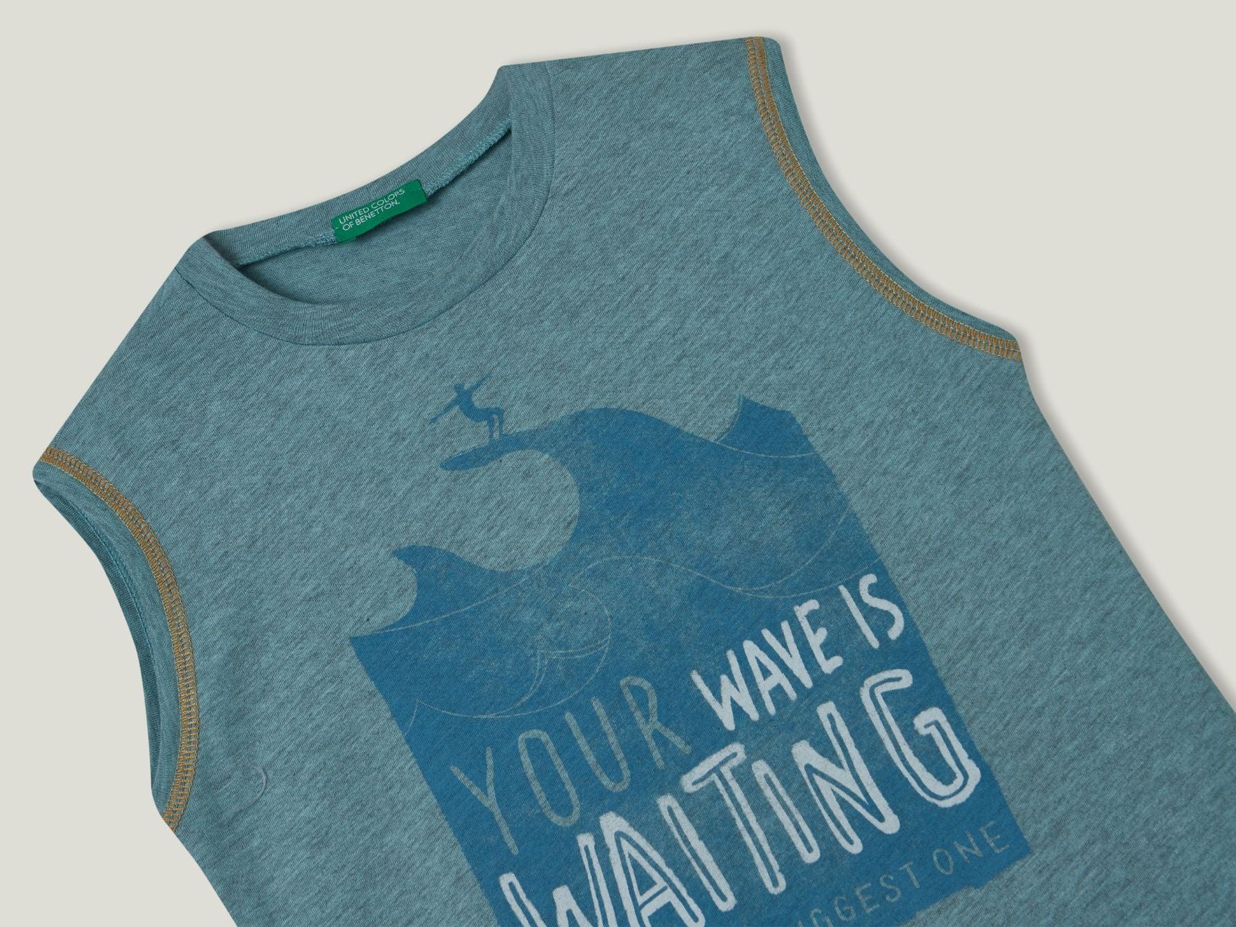 Marl tank top with slogan