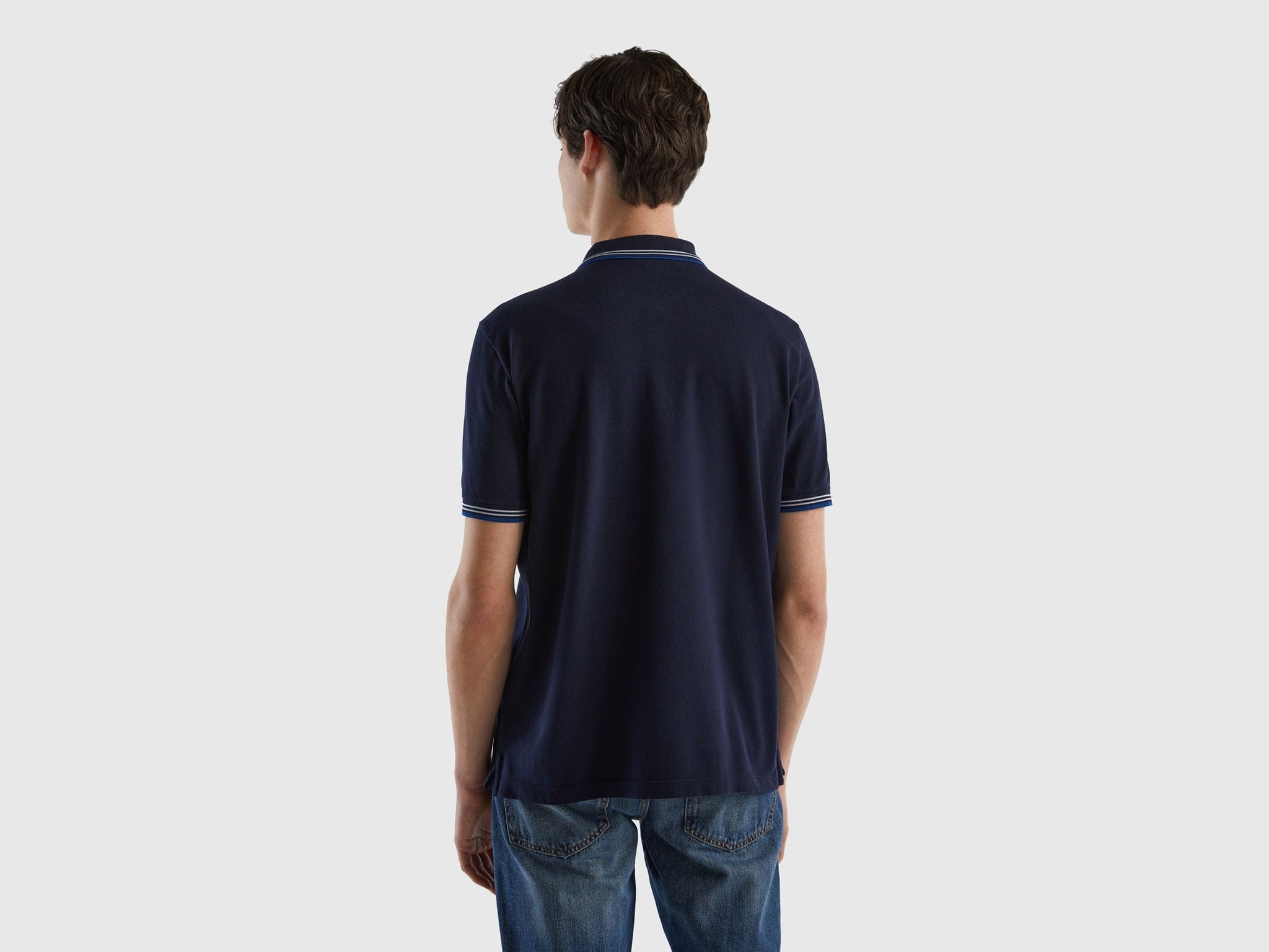 Short sleeve stretch cotton polo