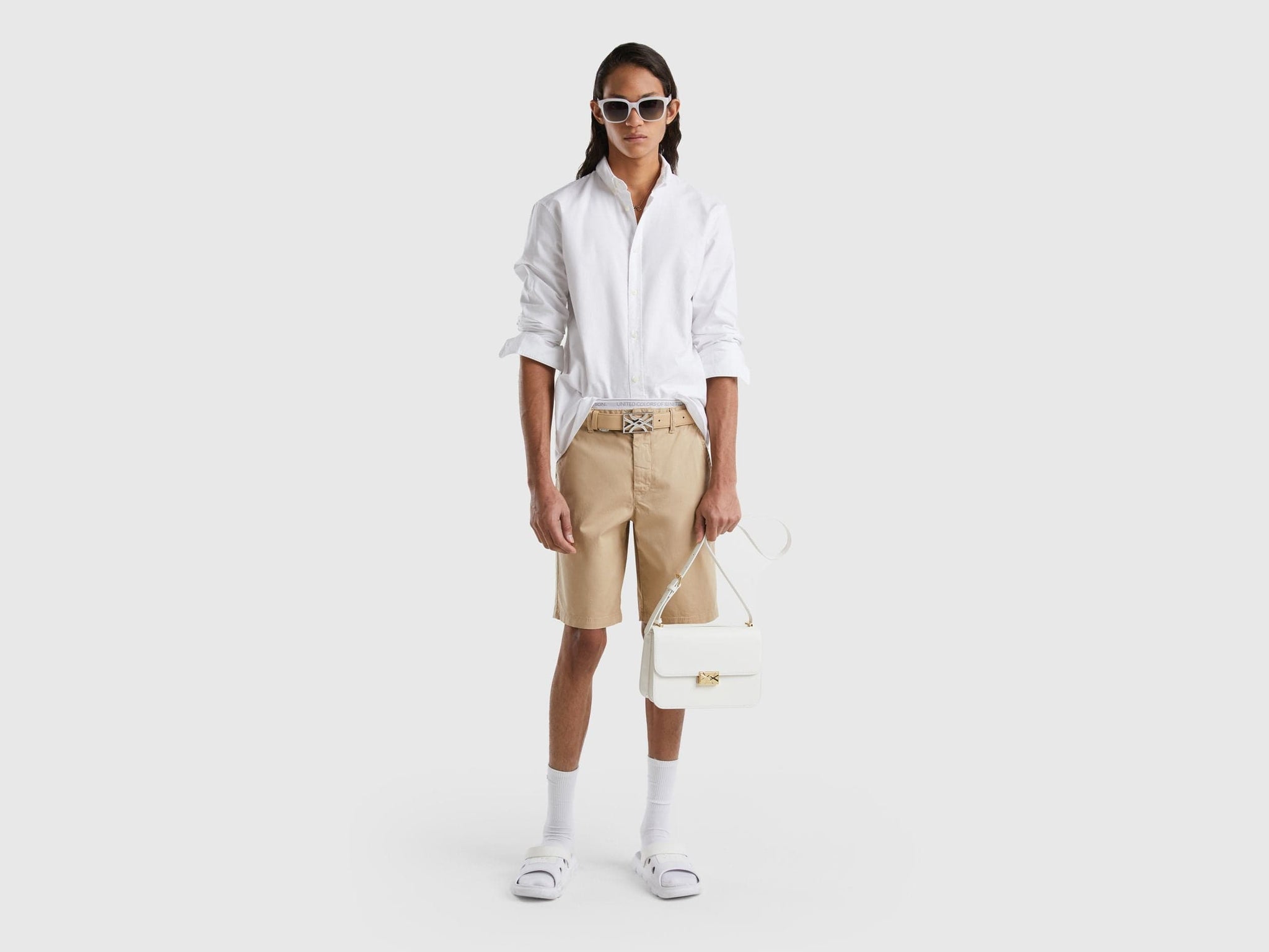 Chino bermudas in stretch cotton