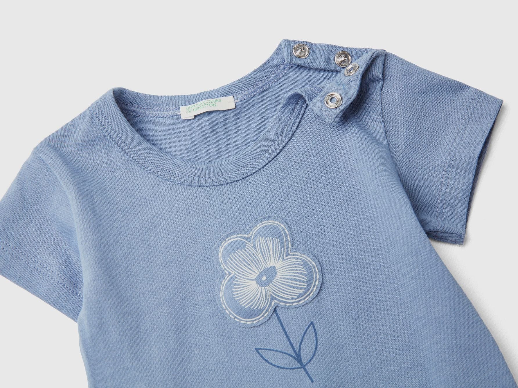 T-shirt with patch and print