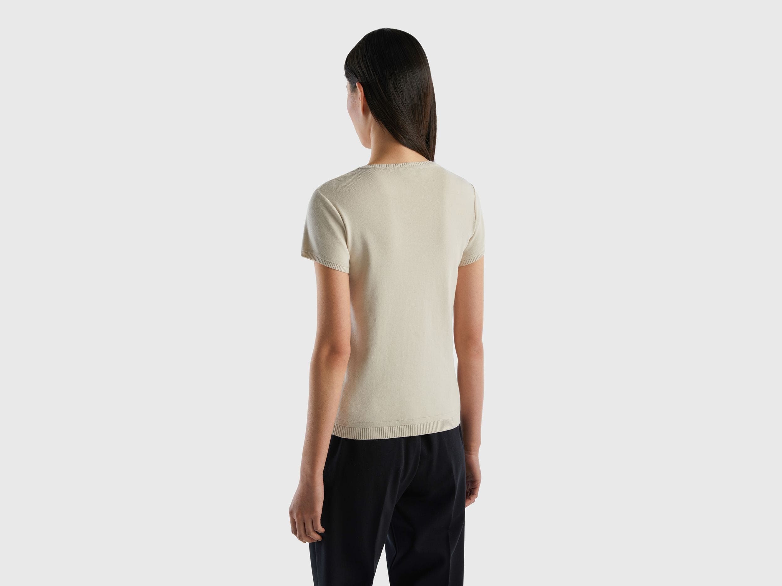 Short sleeve sweater in 100% cotton