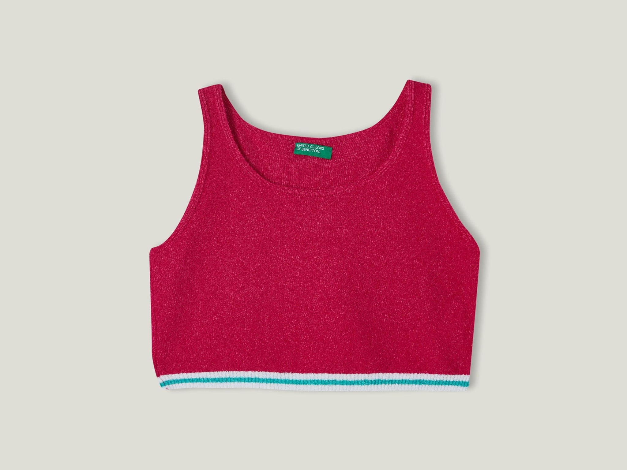 Short top in bouclé yarn