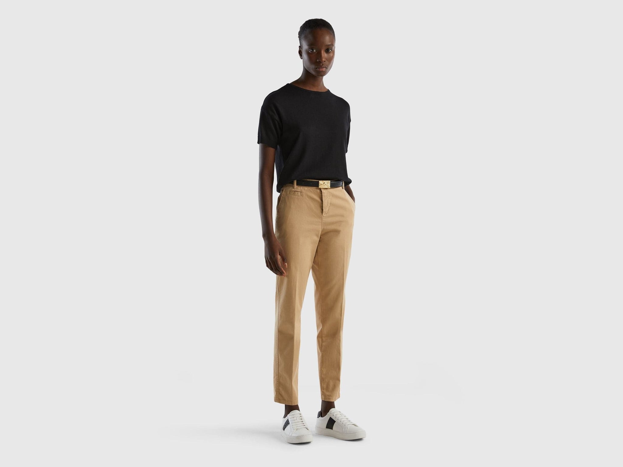 Slim fit cotton chinos