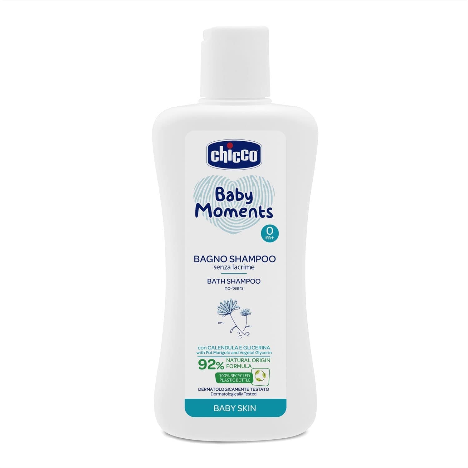 CHICCO BABY MOMENTS BATH SHAMPOO NO-TEARS FOR BABY SKIN 0M+ 200ML