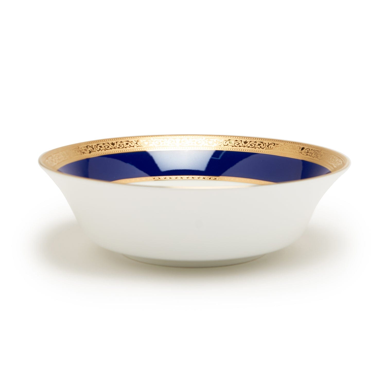 DANKOTUWA VICTORIAN GOLD COBALT LARGE SALAD BOWL