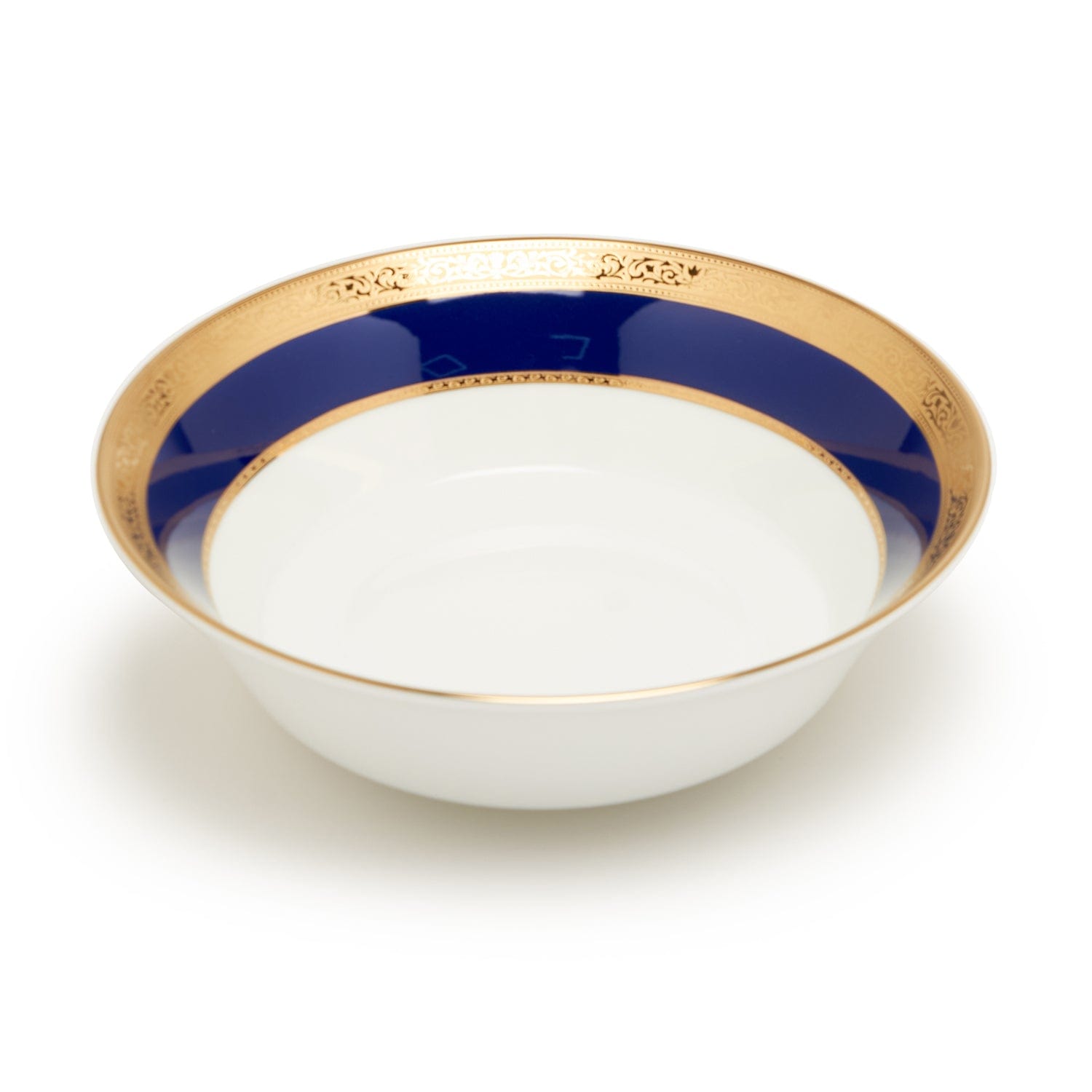 Dankotuwa Salad Bowl Large Victorian Gold Cobalt