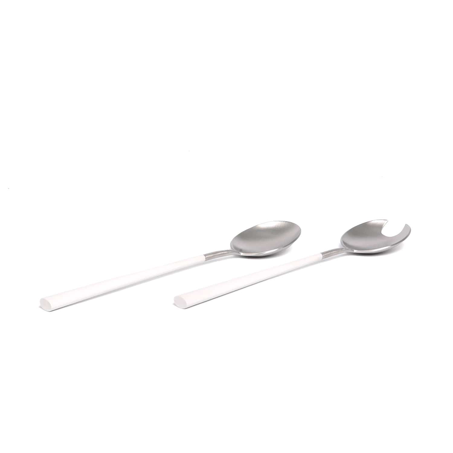 Belo Inox Neo White With Brushed Silver - Salad Serving 2Pcs - Gift Box