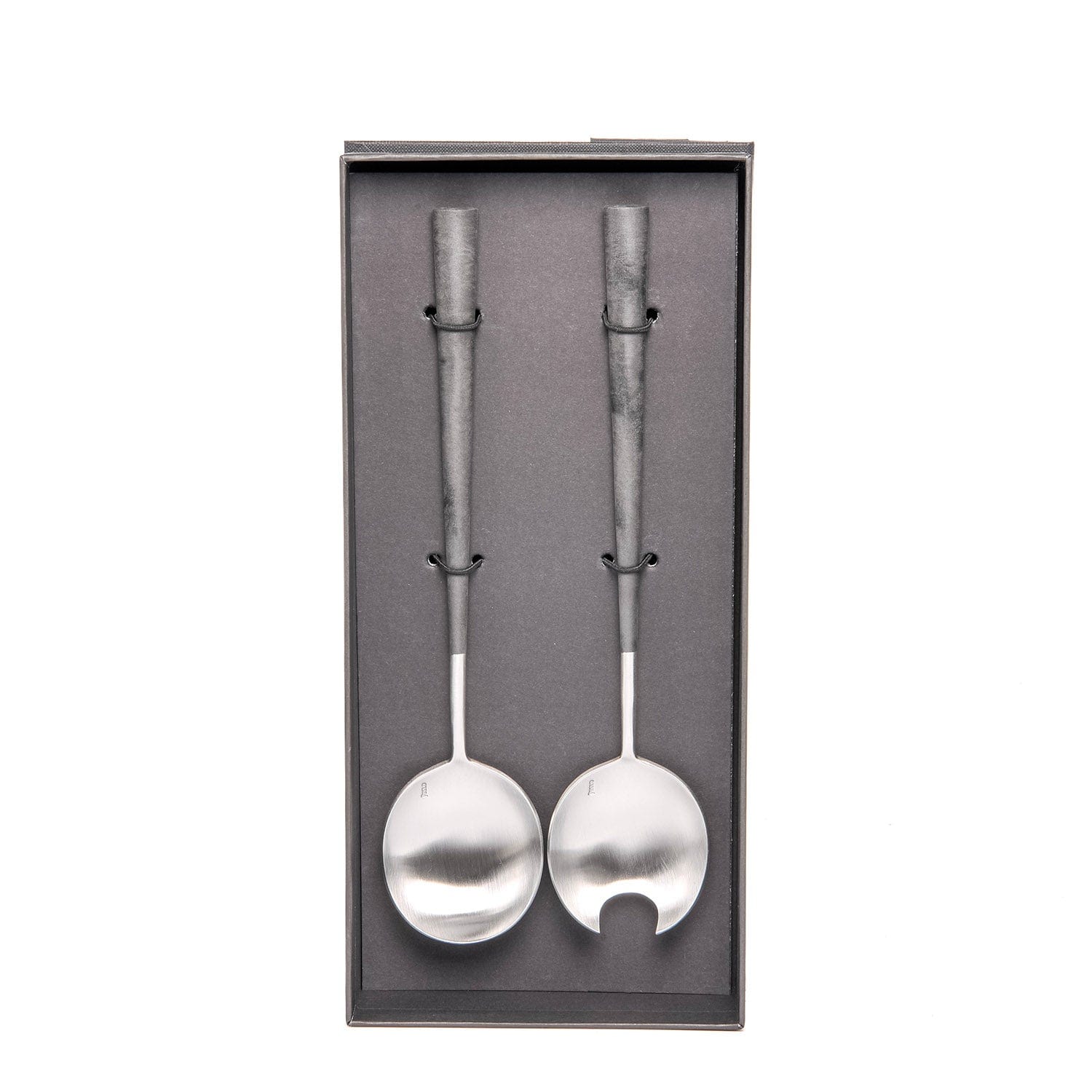 Belo Inox Neo Black With Brushed Silver - Salad Serving 2P - Gift Box