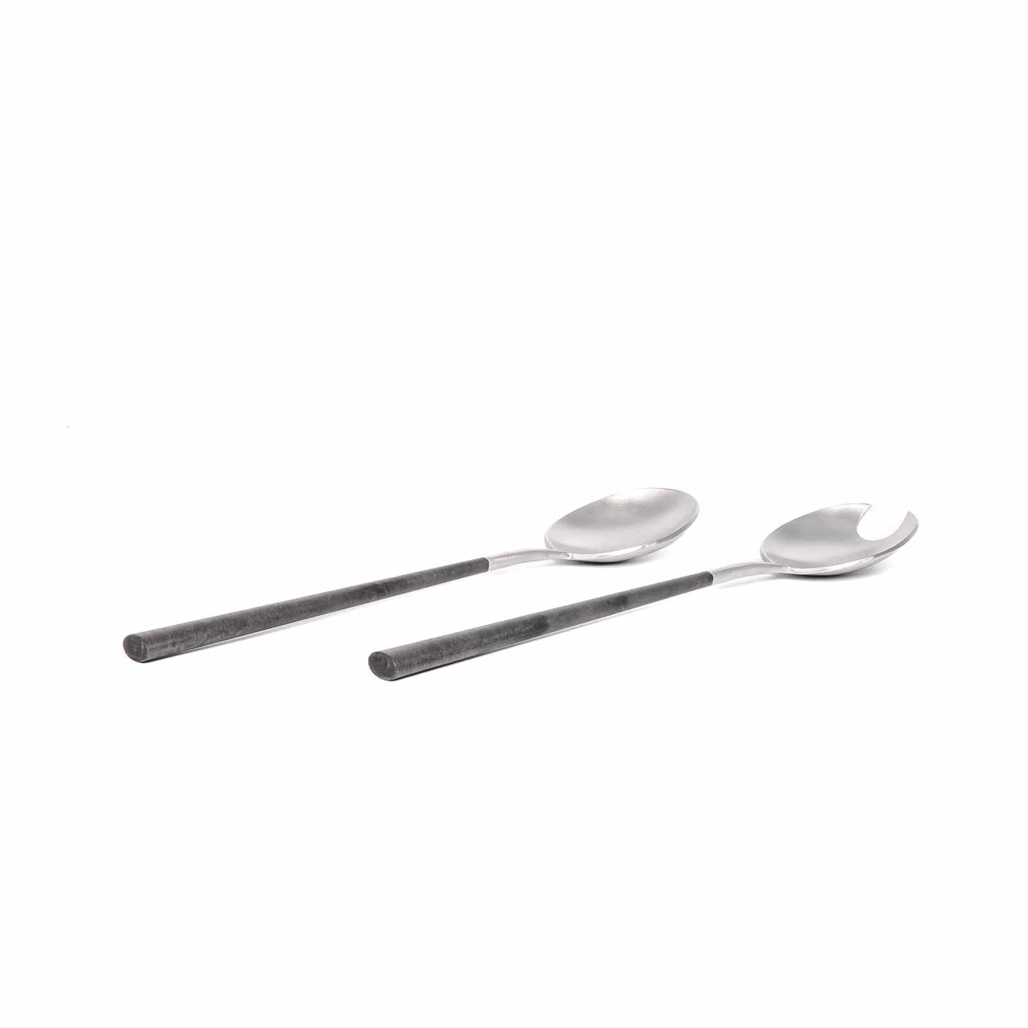 Belo Inox Neo Black With Brushed Silver - Salad Serving 2P - Gift Box