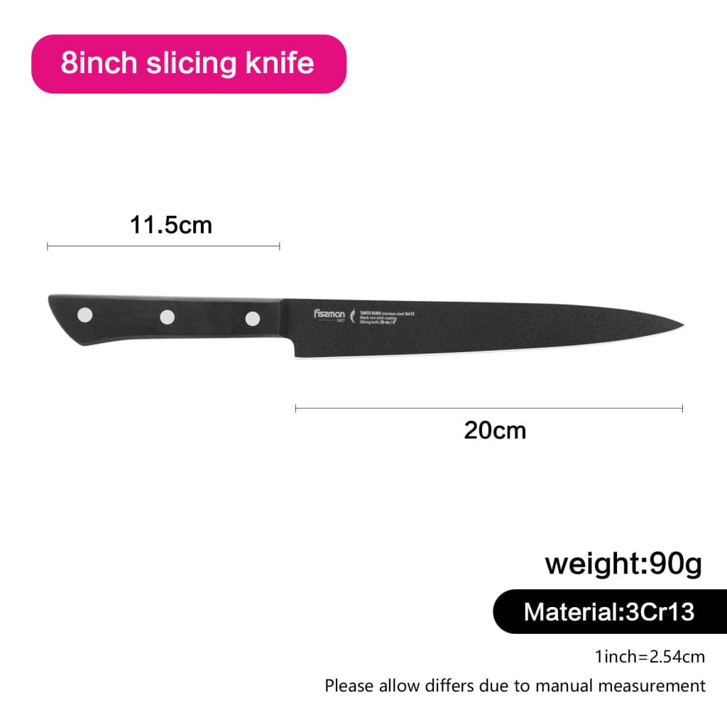 Fissman Slicing Knife Black/Silver 8Inch