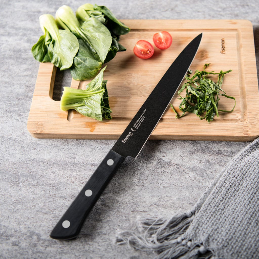 Fissman Slicing Knife Black/Silver 8Inch