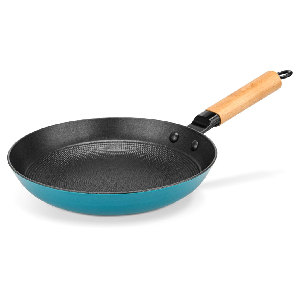Fissman Frying Pan Non-Stick Coating With Enamelled Lightweight Cast Iron Seagreen Series Series Blue/Black/Beige 24x4.5cm