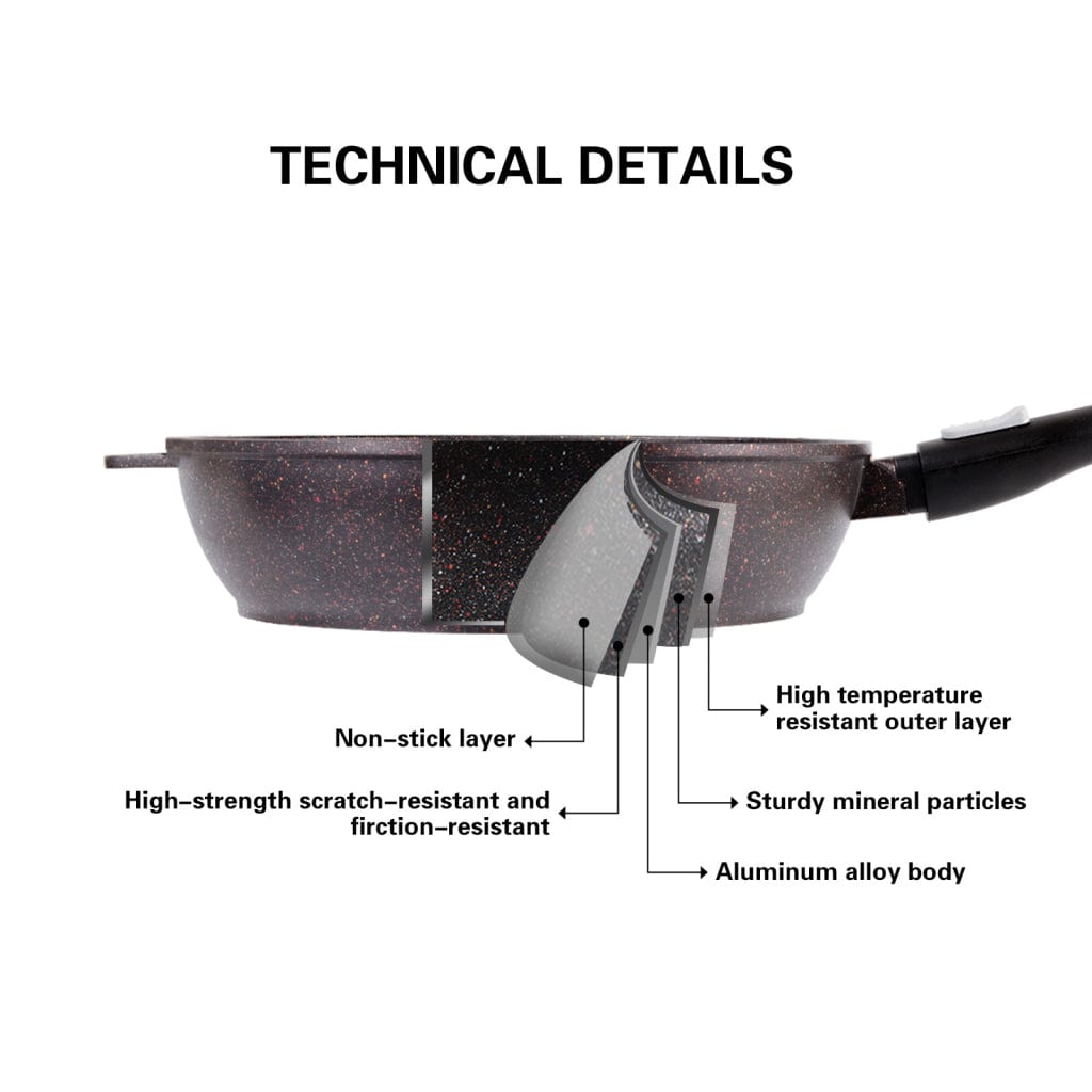 Fissman Deep Frying Pan Rebusto Dark Brown/Black 28cm