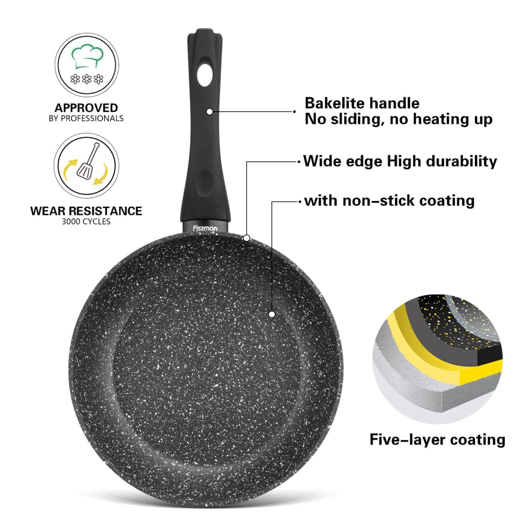 Fissman Frying Pan Fiore Aluminum Black 20cm