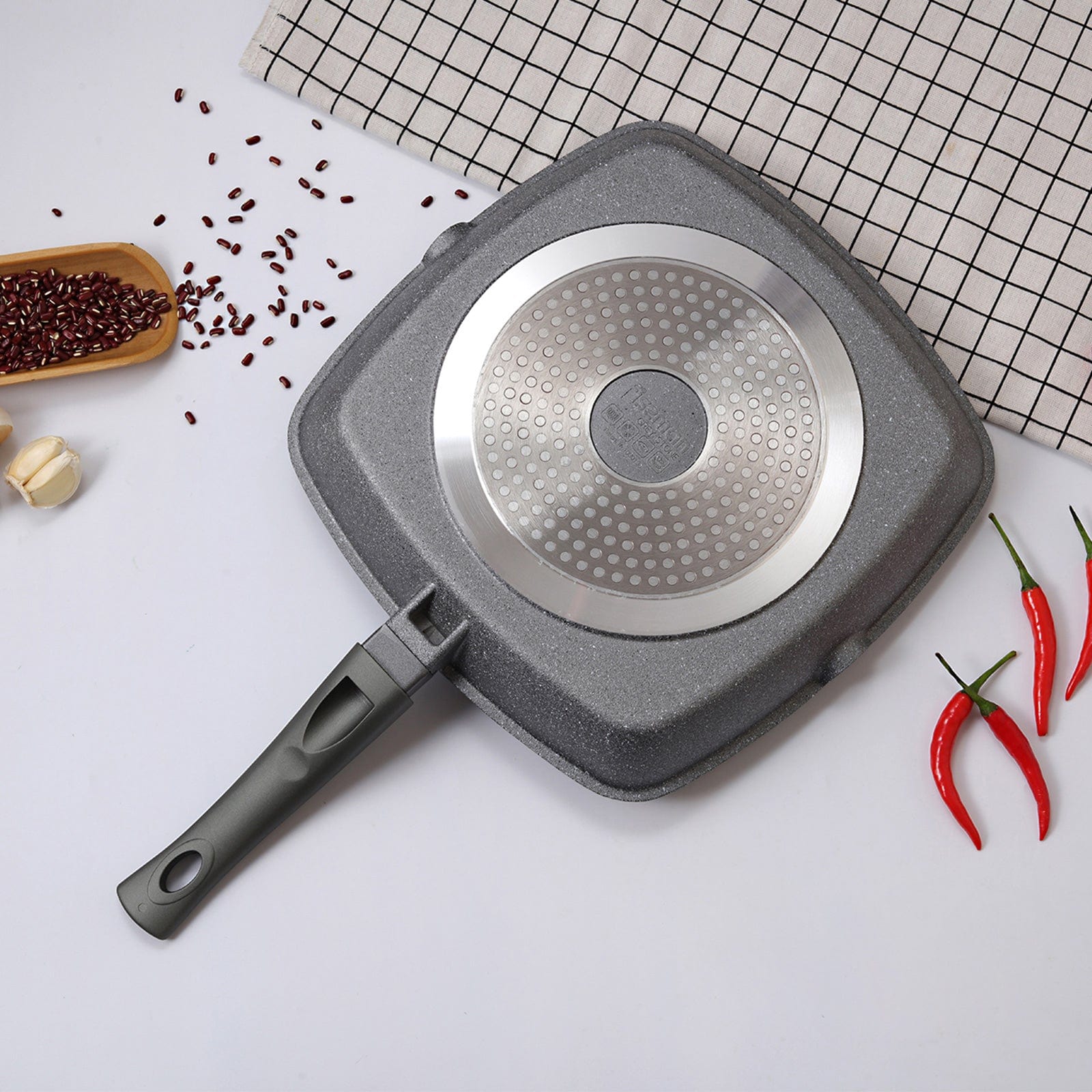 Fissman Grill Pan Stone Black 24cm