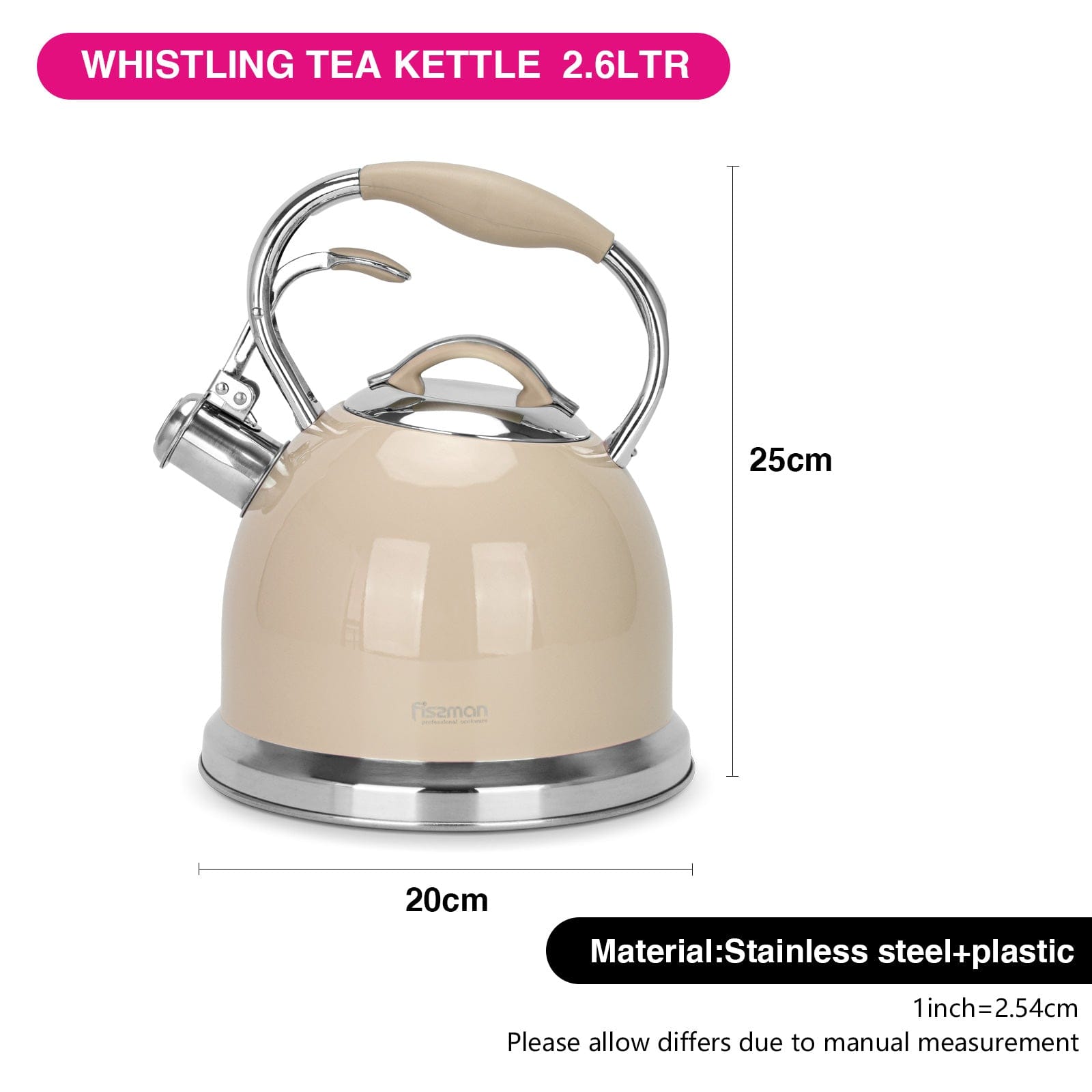 Fissman Whistling Kettle Felicity Coffee 2.6L