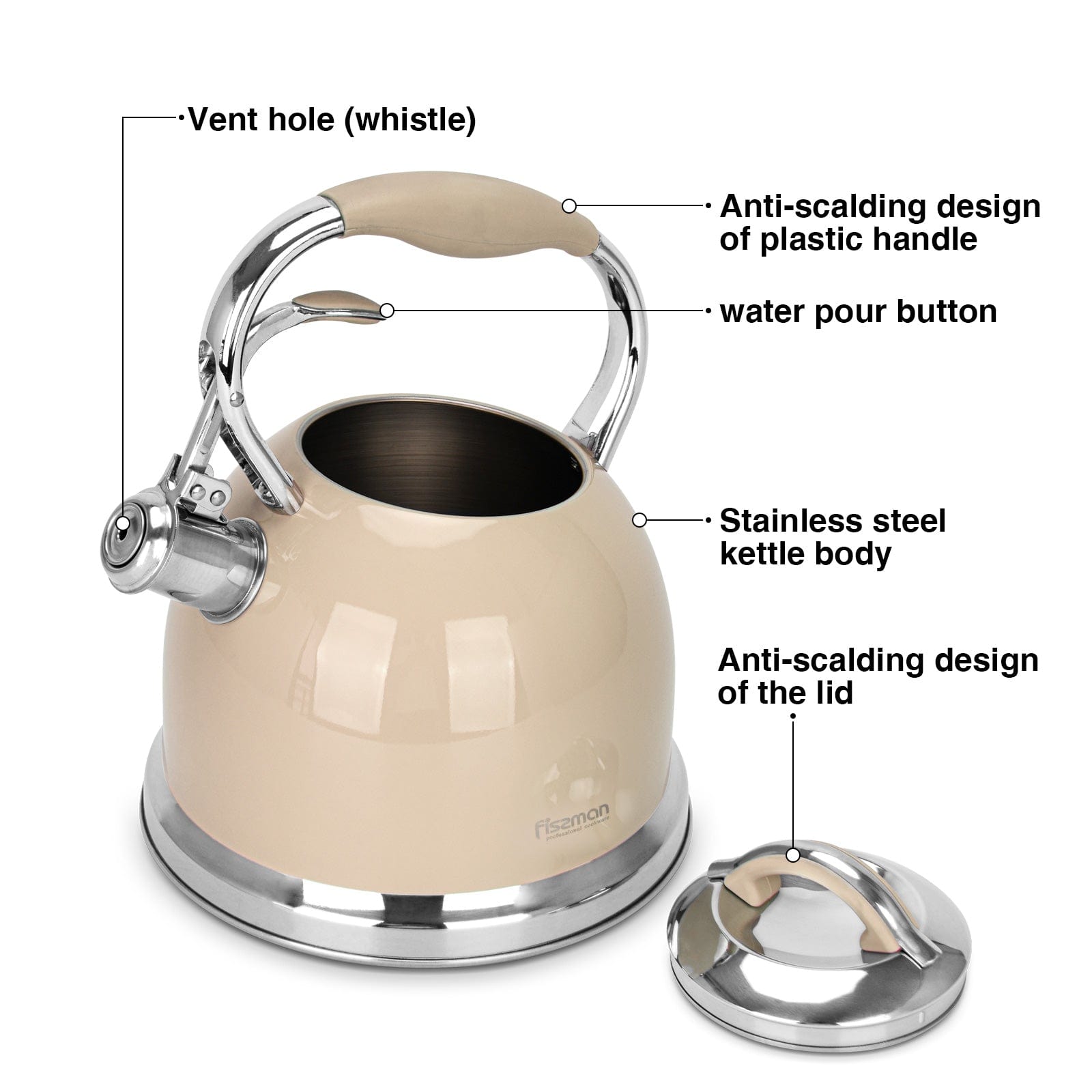 Fissman Whistling Kettle Felicity Coffee 2.6L