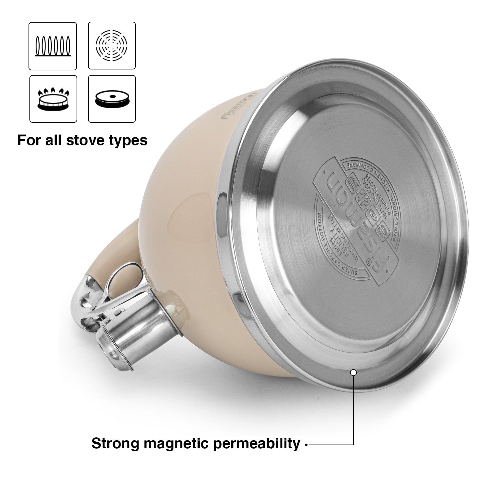 Fissman Whistling Kettle Felicity Coffee 2.6L