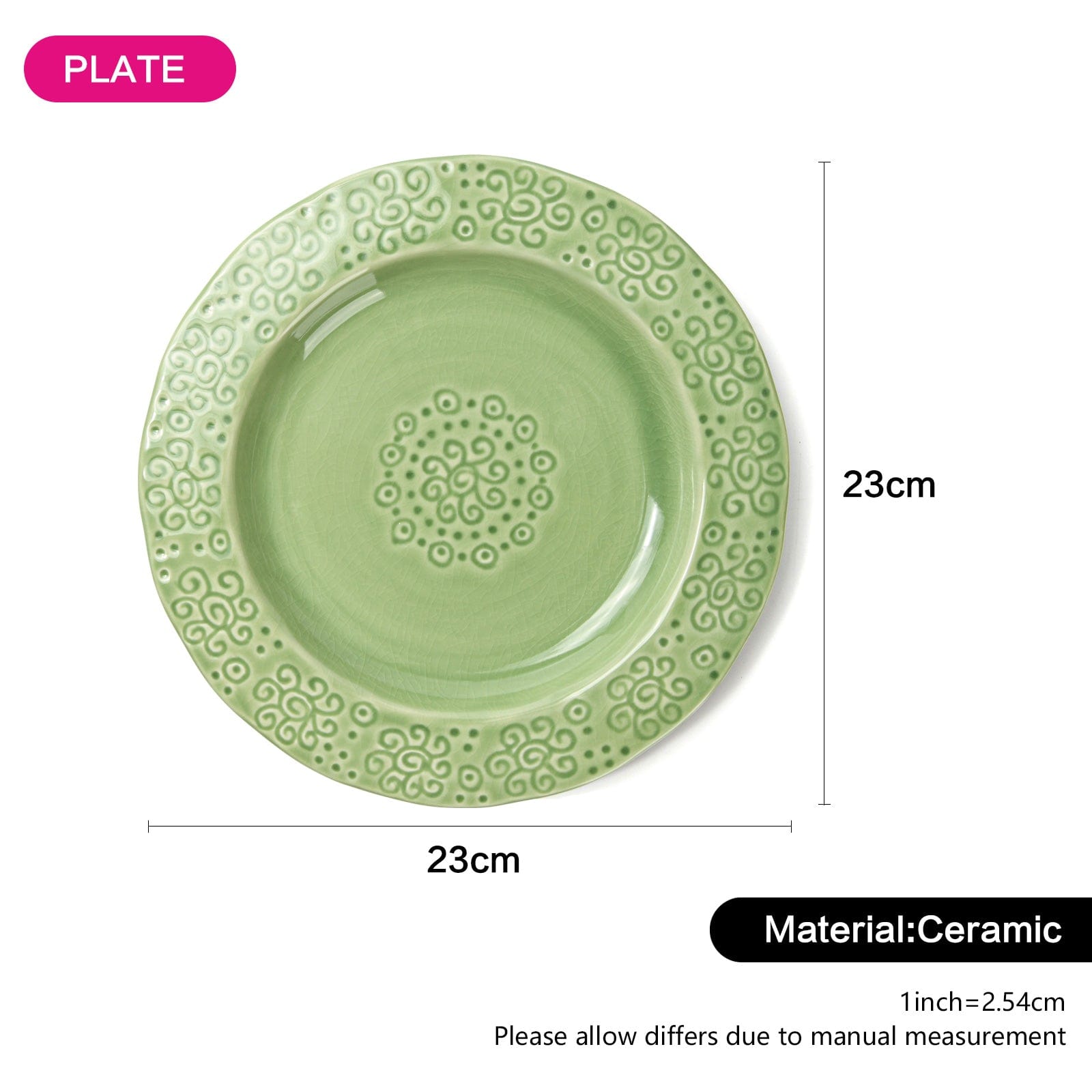 Fissman Plate Ceramic Green