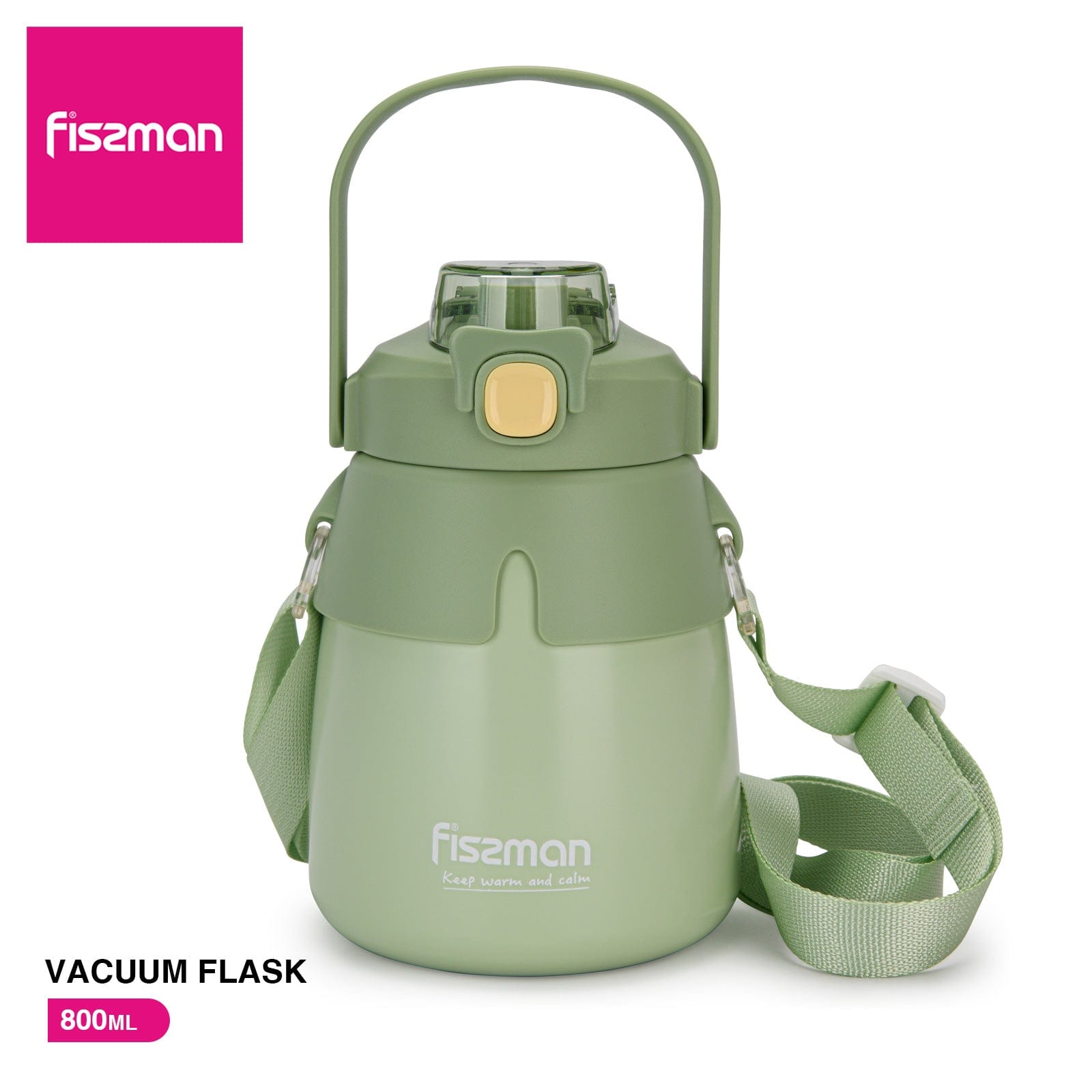 Fissman Double Wall Vacuum Flask 800ml Green (Stainless Steel)