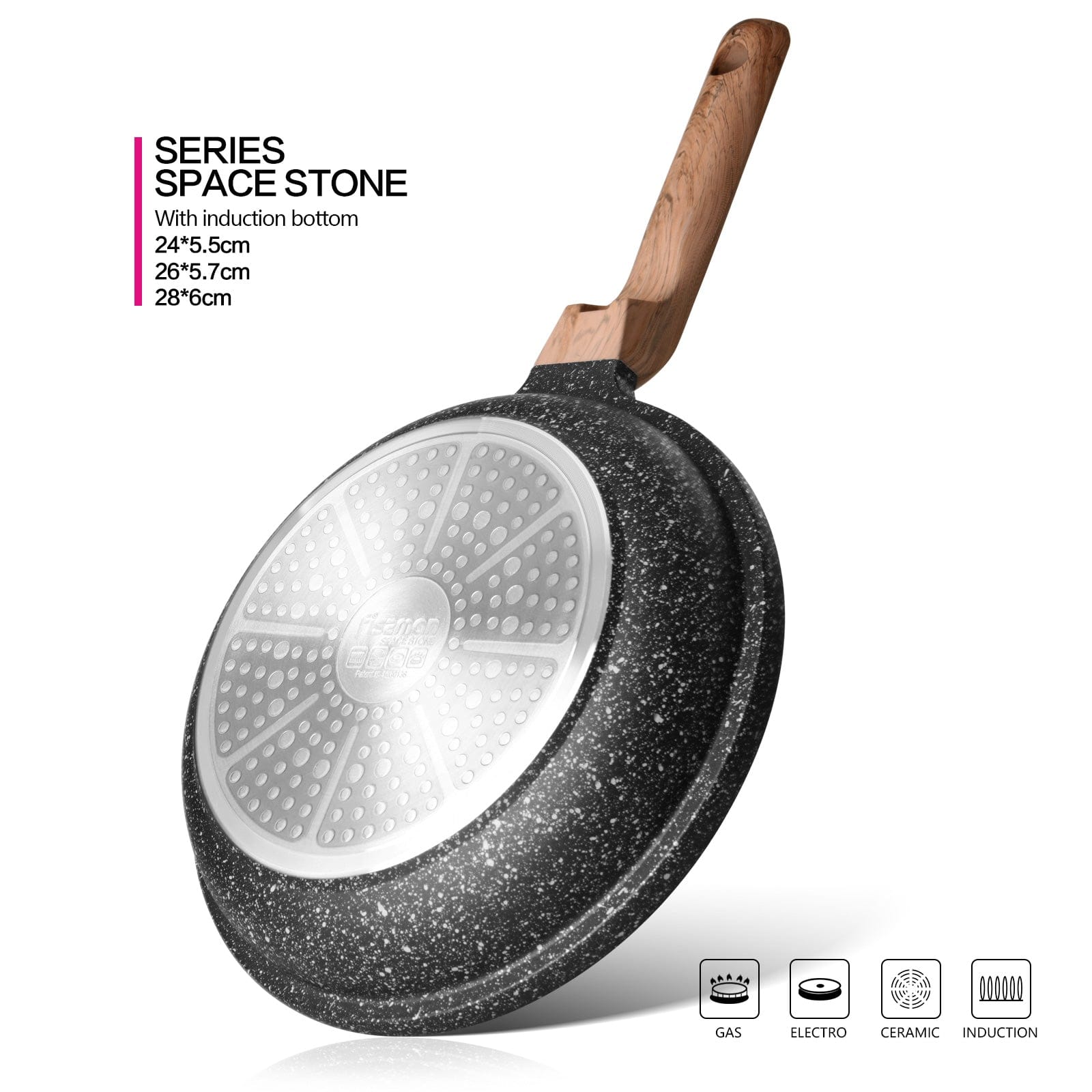 Fissman Frying Pan Space Stone Aluminum 24cm