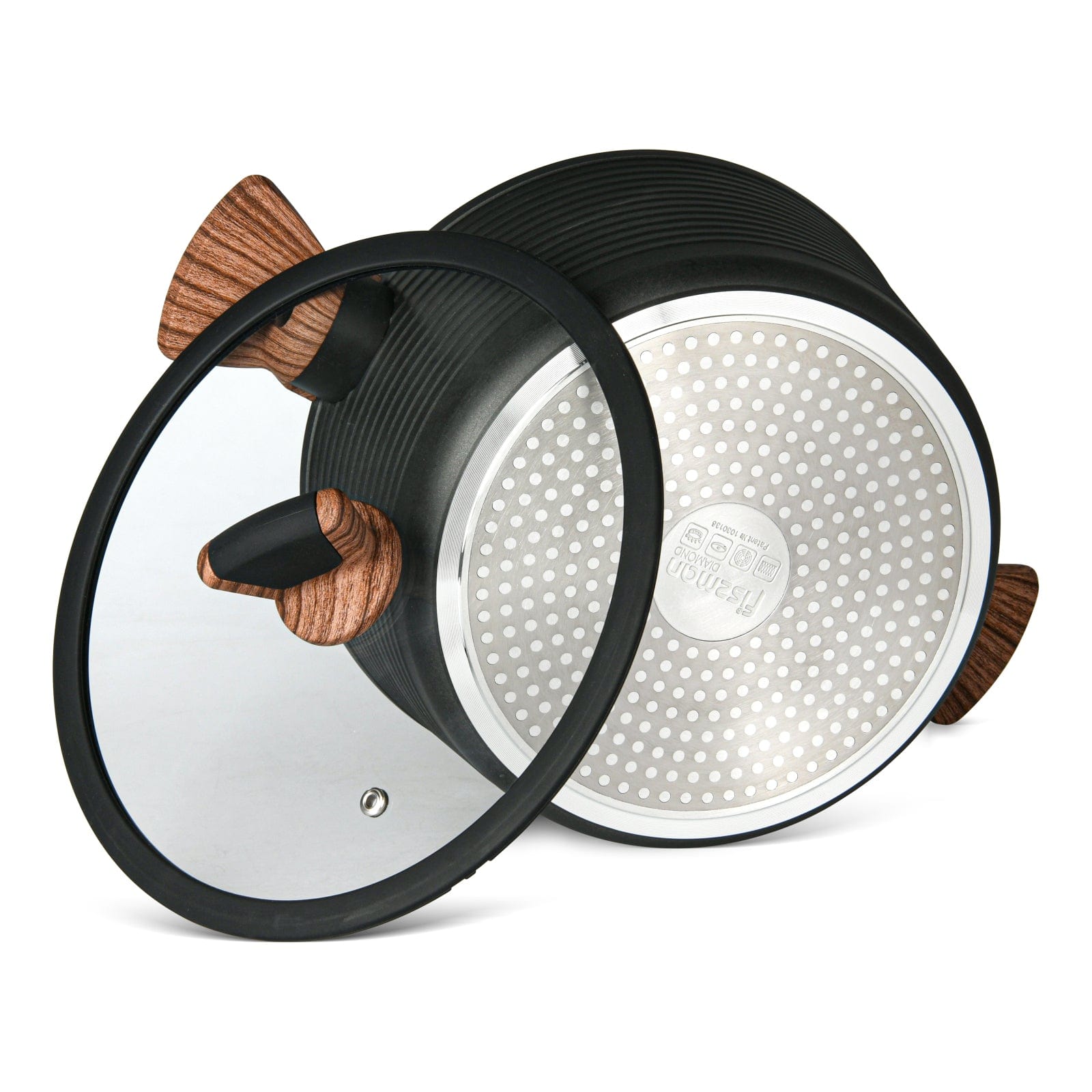 Fissman Stockpot Diamond Aluminum Black/Brown 20cm