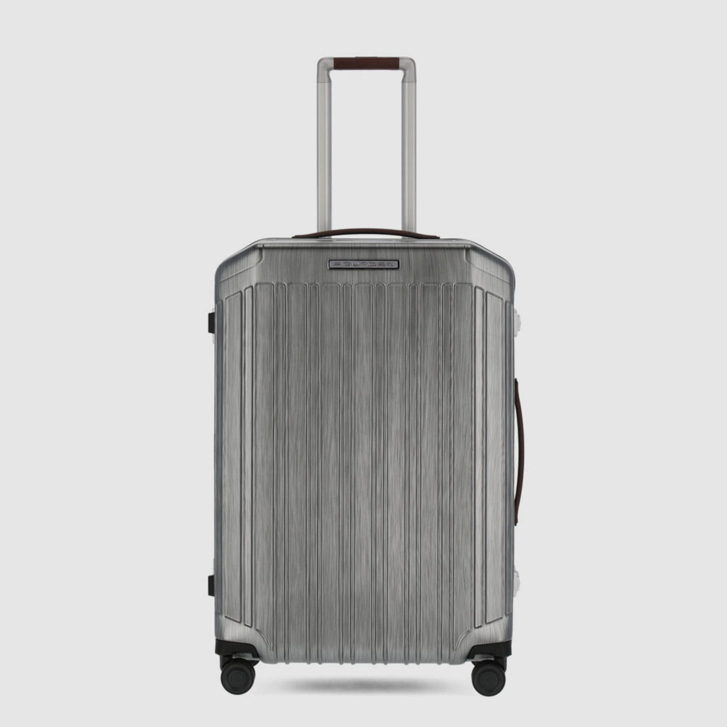 Piquadro PQLM-FRAME 68cm Hardcase Medium Check-In Luggage Trolley Black / Light Brown - BV4427PQLM/NCU