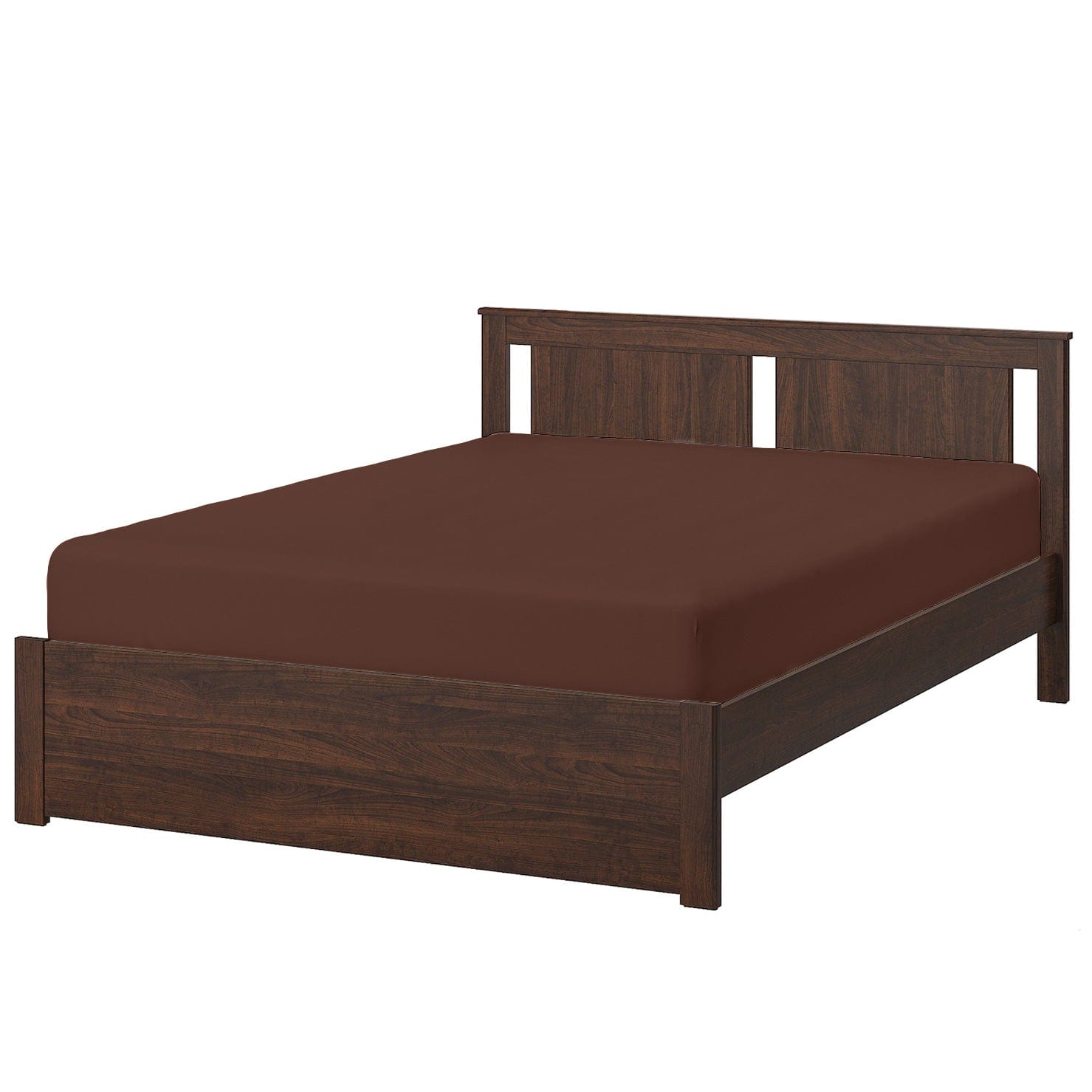 Cotton Home Fitted Sheet 1Pc Super Soft Chocolate Brown