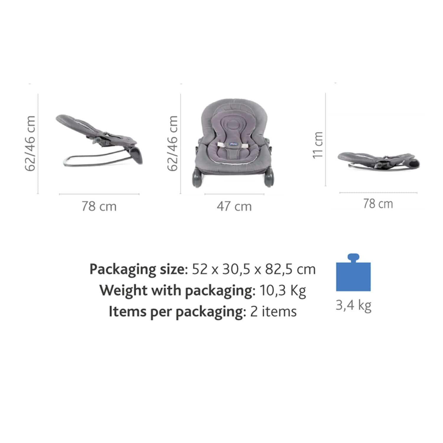 CHICCO HOOPLA BABY BOUNCER DRAGONFLY