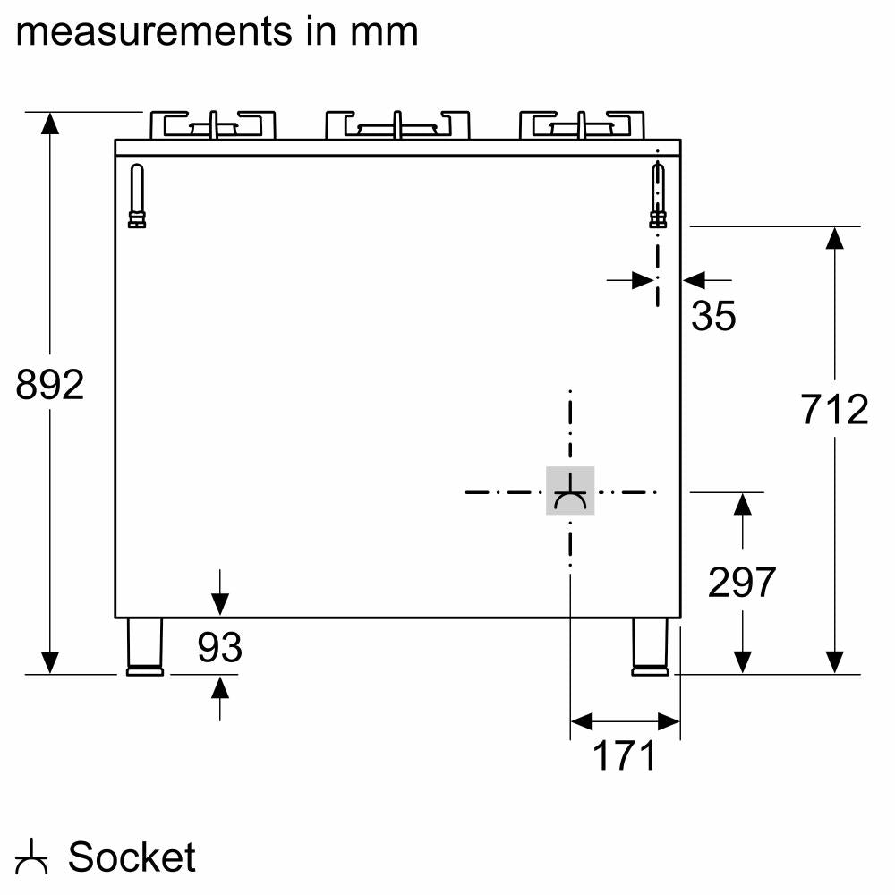 Bosch 90x60cm Series 8 Gas Range Cooker
