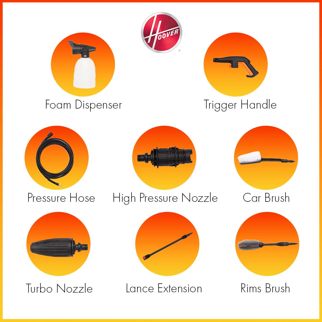 Hoover 150-Bar Pressure Washer with 8 Accessories