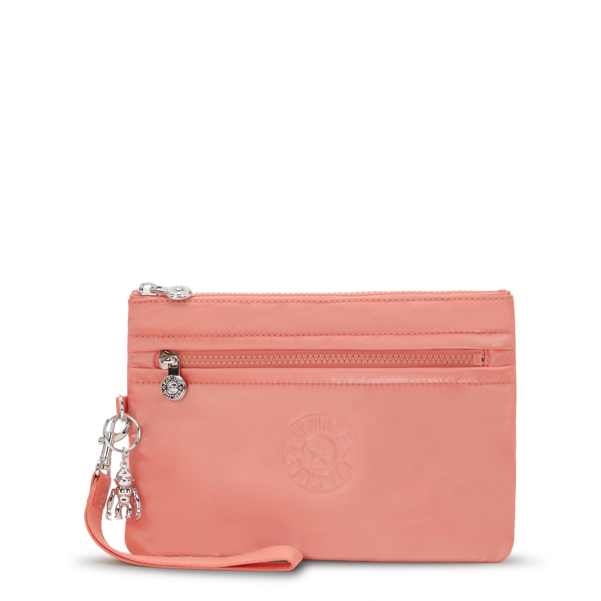 KIPLING-Fancy-Large Flat Pouch (with wristlet)-Peach Glam-I4806-S7W