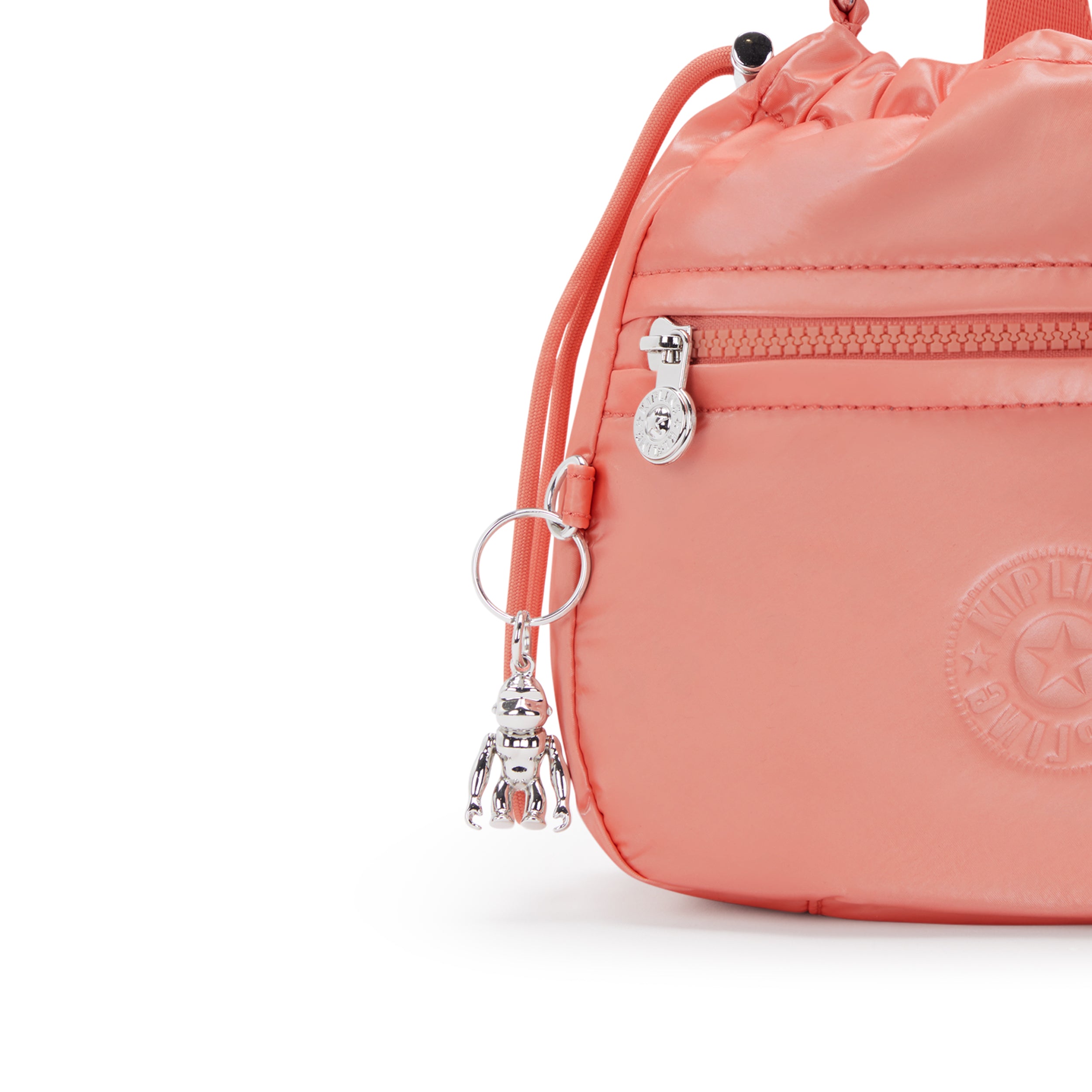 Kipling Jamir Peach Glam Drawstring Crossbody Bag C2I5578-S7W
