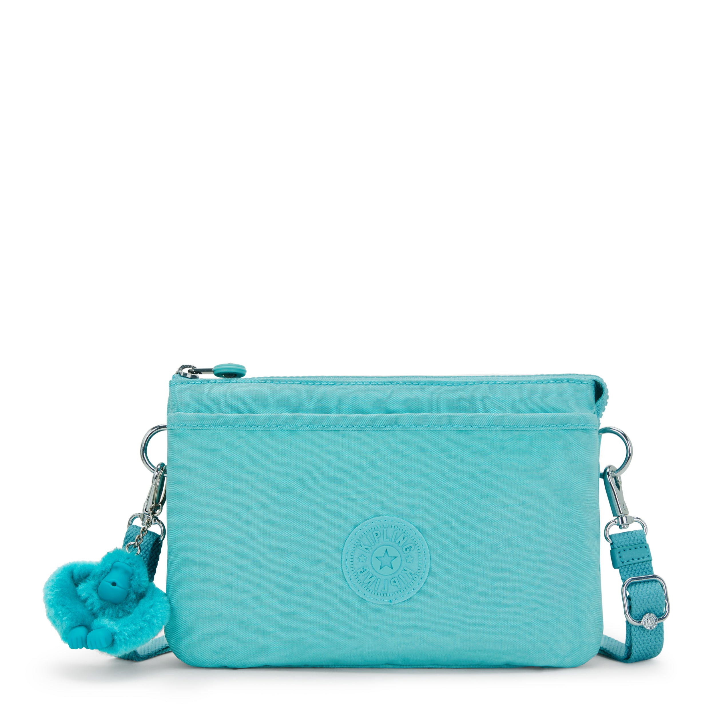 Kipling Riri Deepest Aqua Large Pouch with Crossbody Strap C2I7590 T6E